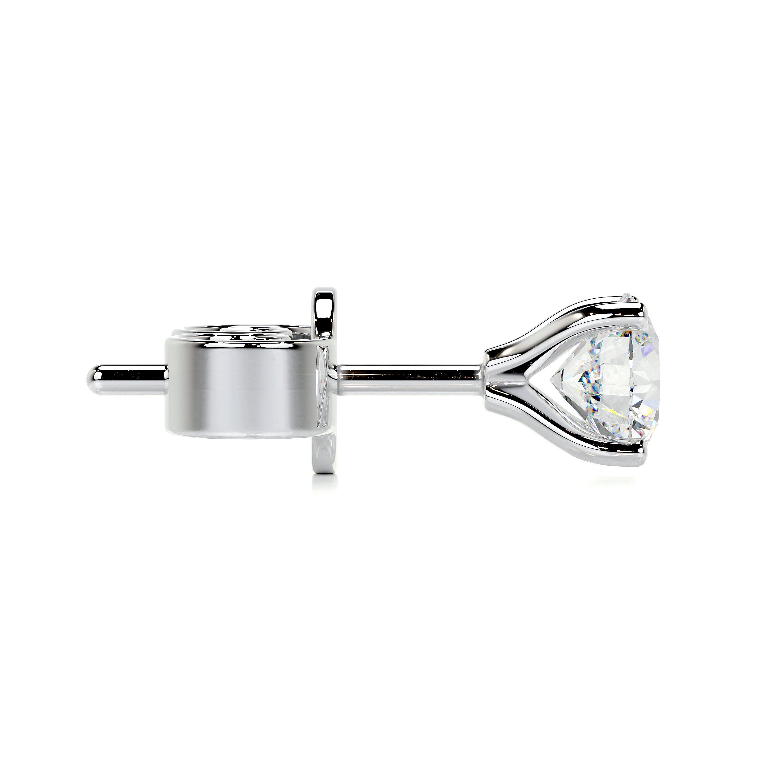 Allen Moissanite Earrings (2 Carat) -14K White Gold