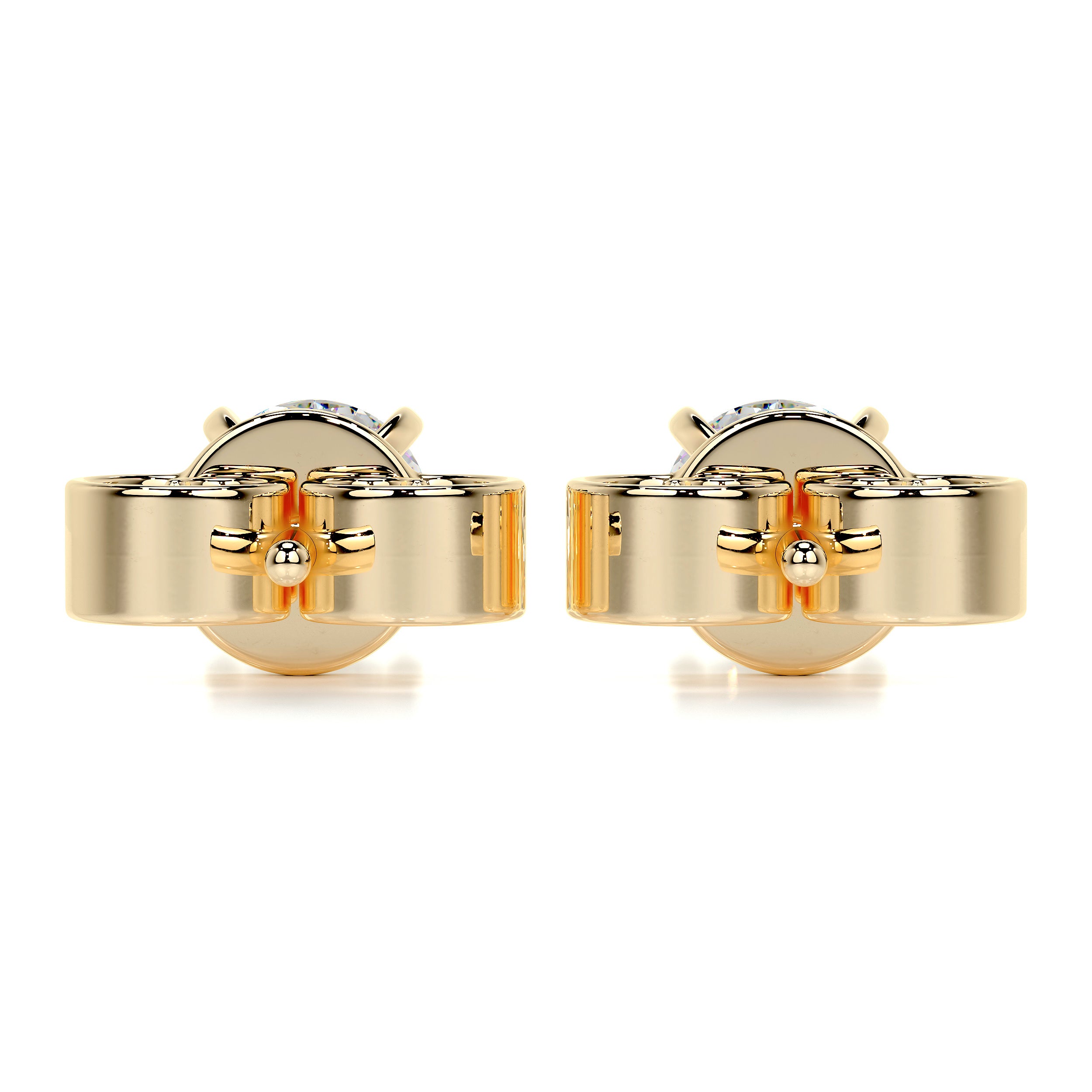 Allen Moissanite Earrings (2 Carat) -18K Yellow Gold