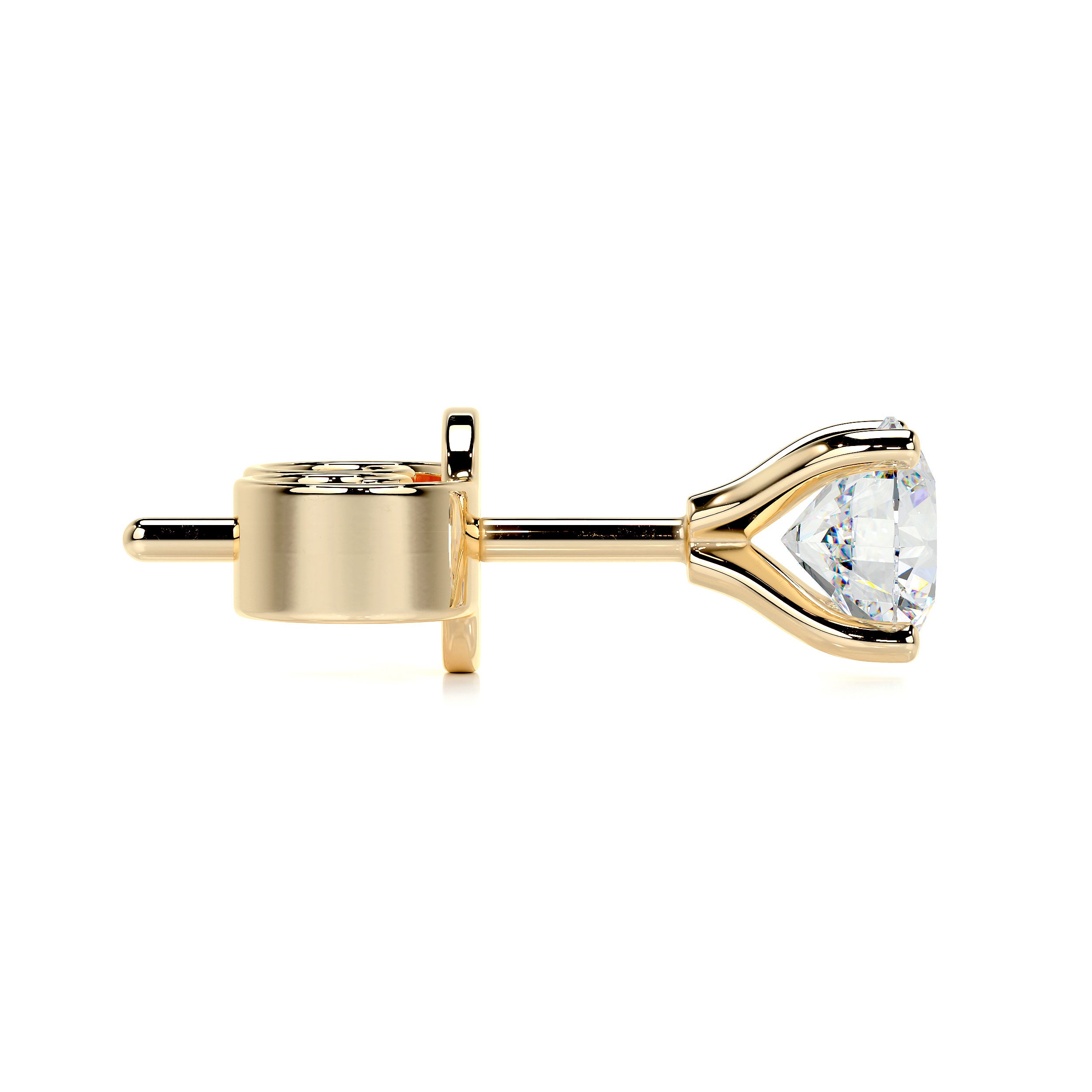 Allen Moissanite Earrings (2 Carat) -18K Yellow Gold