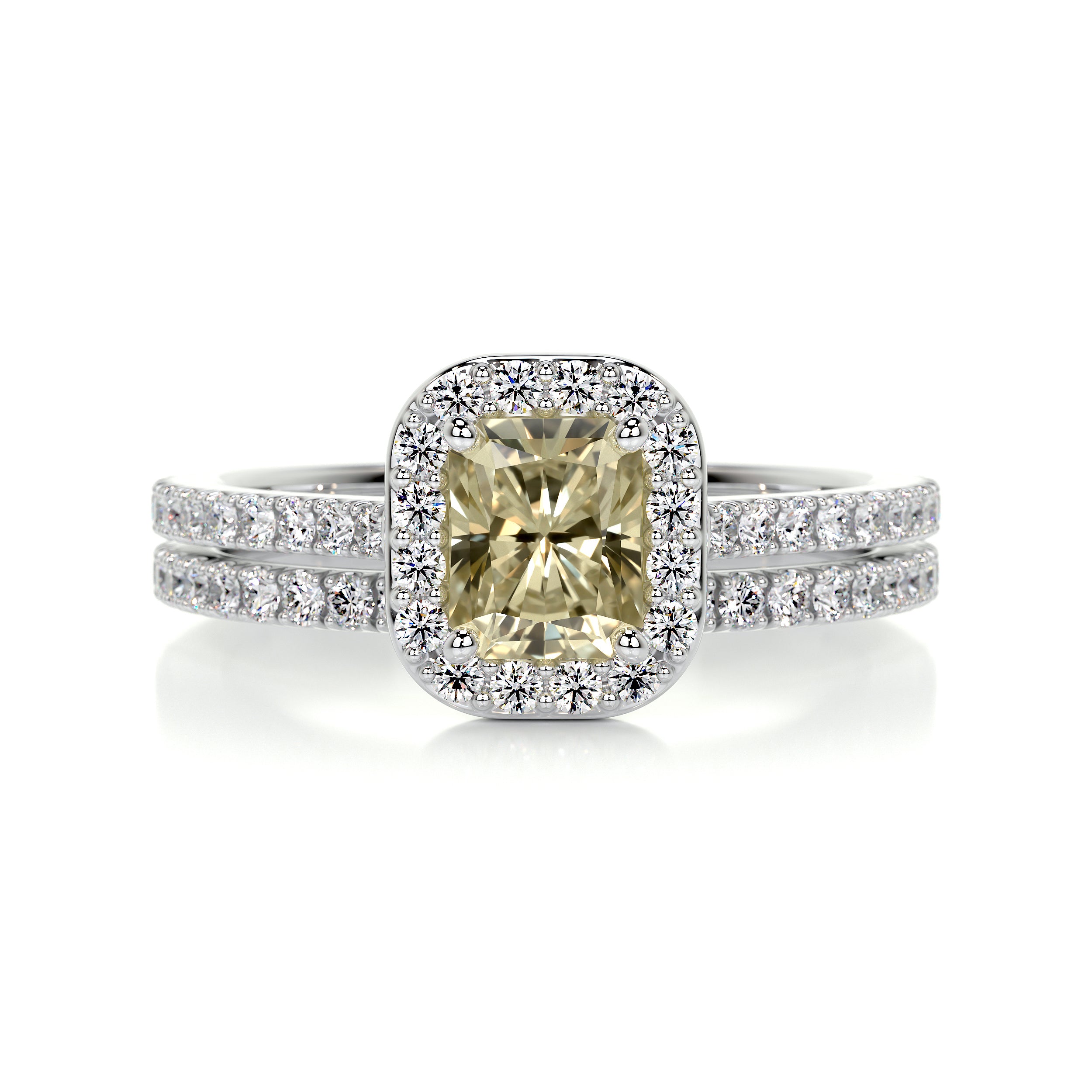 Cora Fancy Diamond Bridal Set -14K White Gold