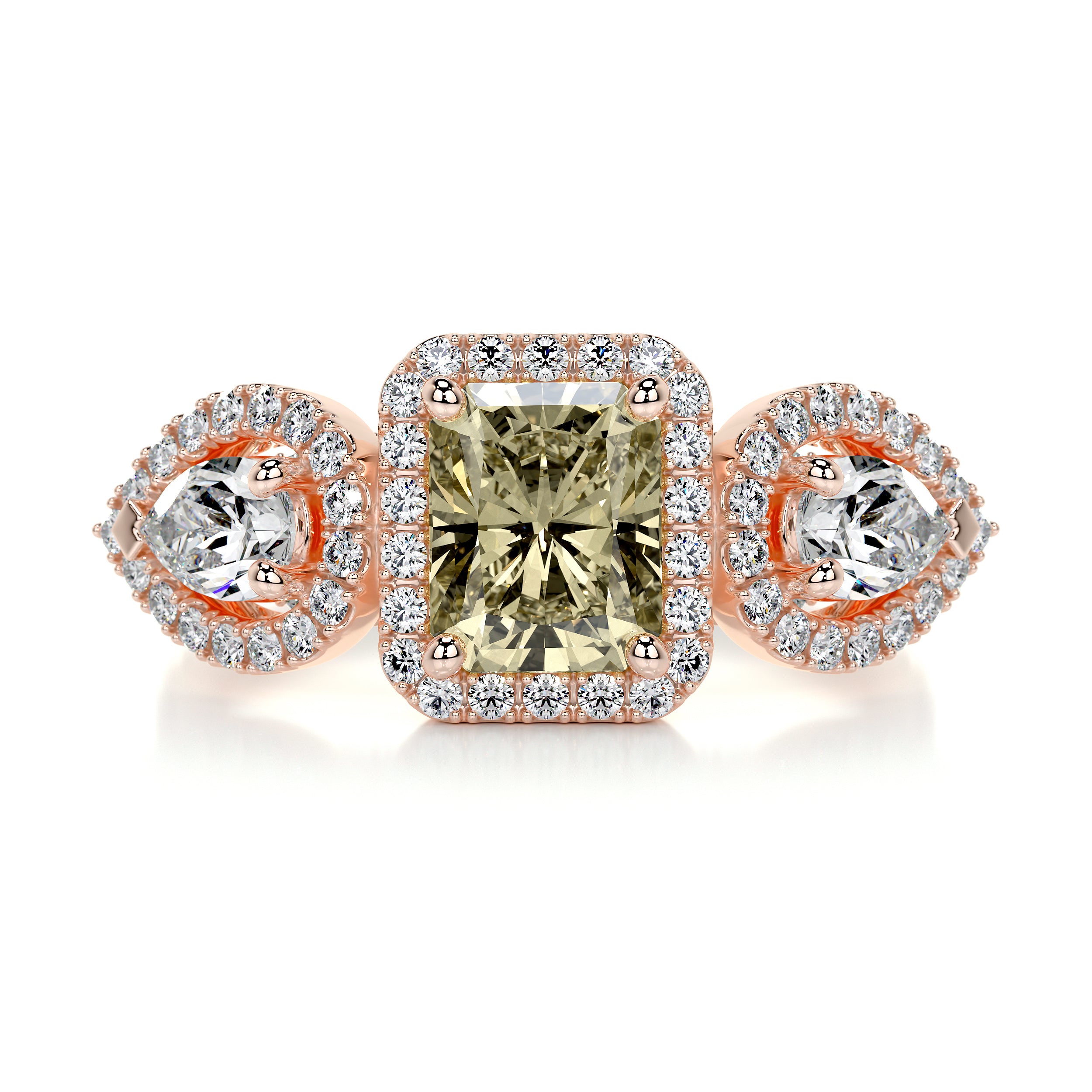 Violet Fantasy Diamond Engagement Ring - 14K Rose Gold