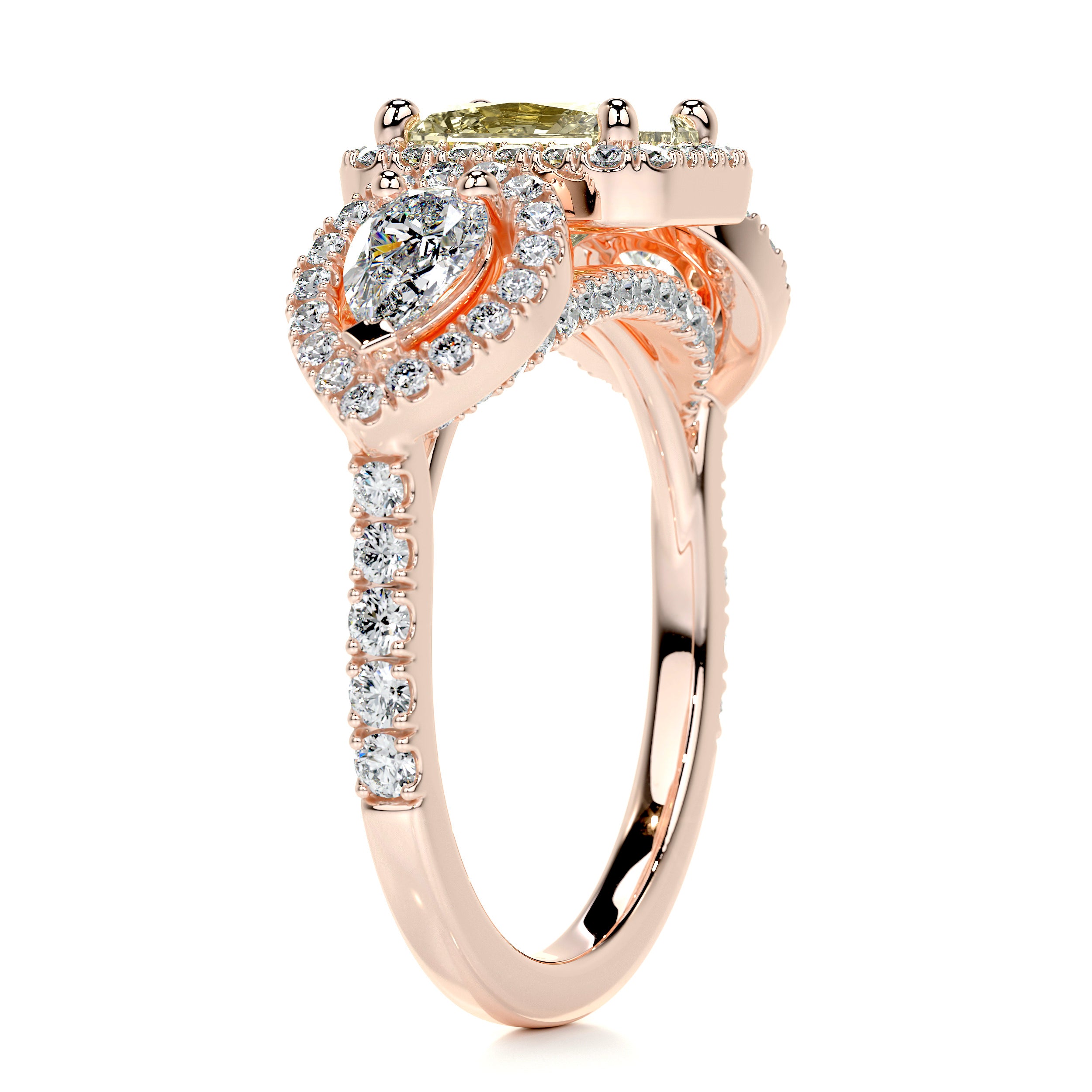 Violet Fantasy Diamond Engagement Ring - 14K Rose Gold