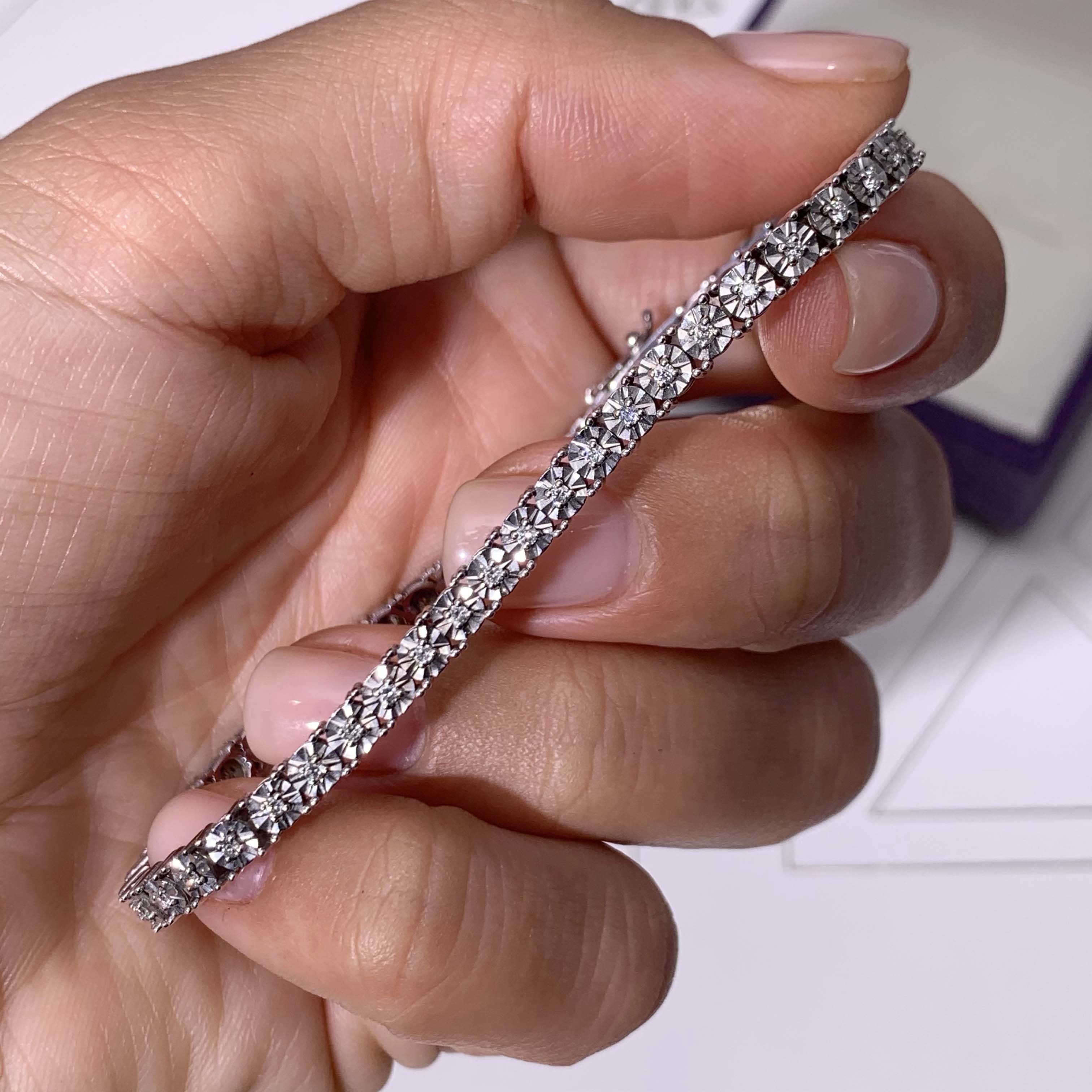 Ingrid Tennis Diamond Bracelet (0.75 Carat) -14K White Gold