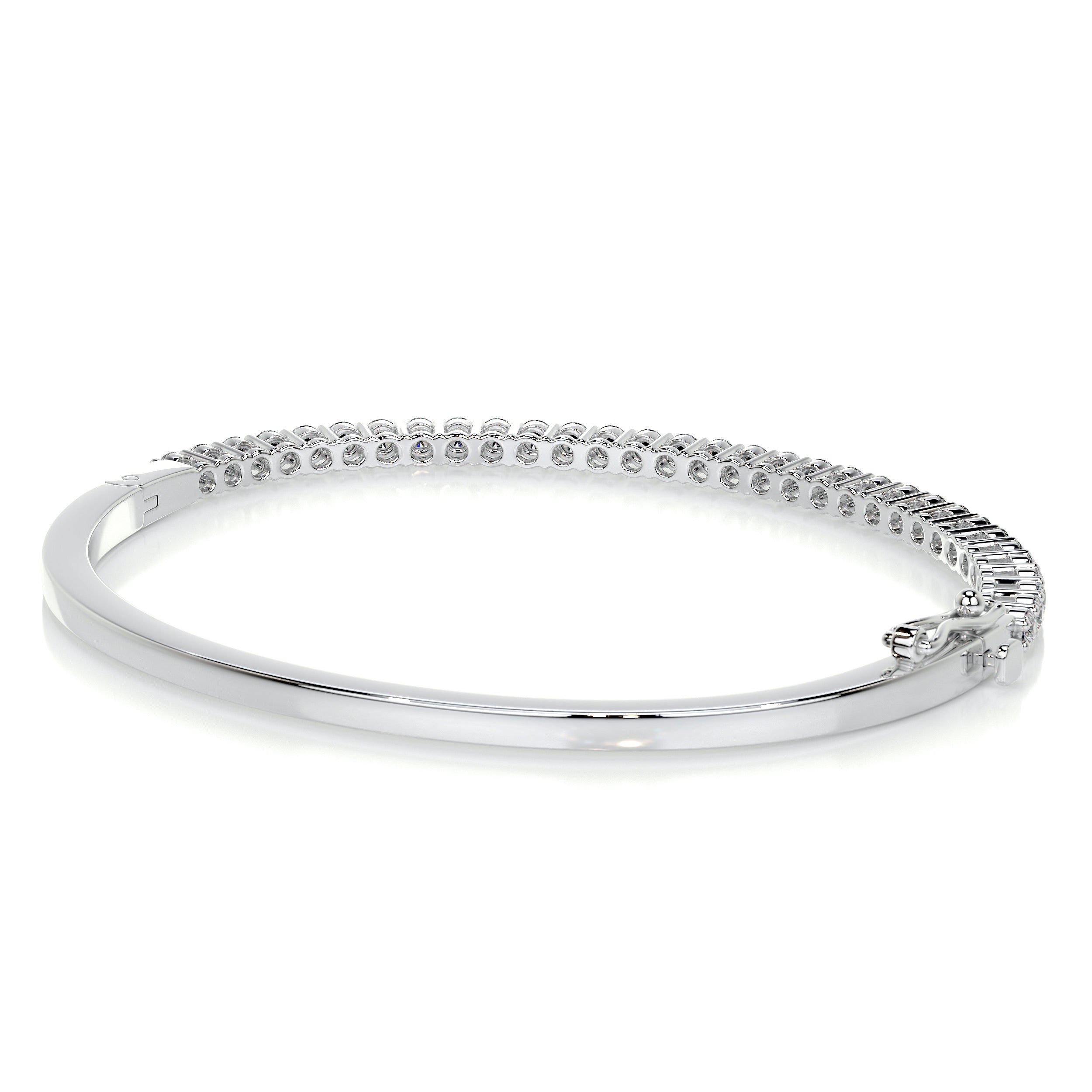 Karla Bangle Diamond Bracelet (1.6 Carat) -18K White Gold