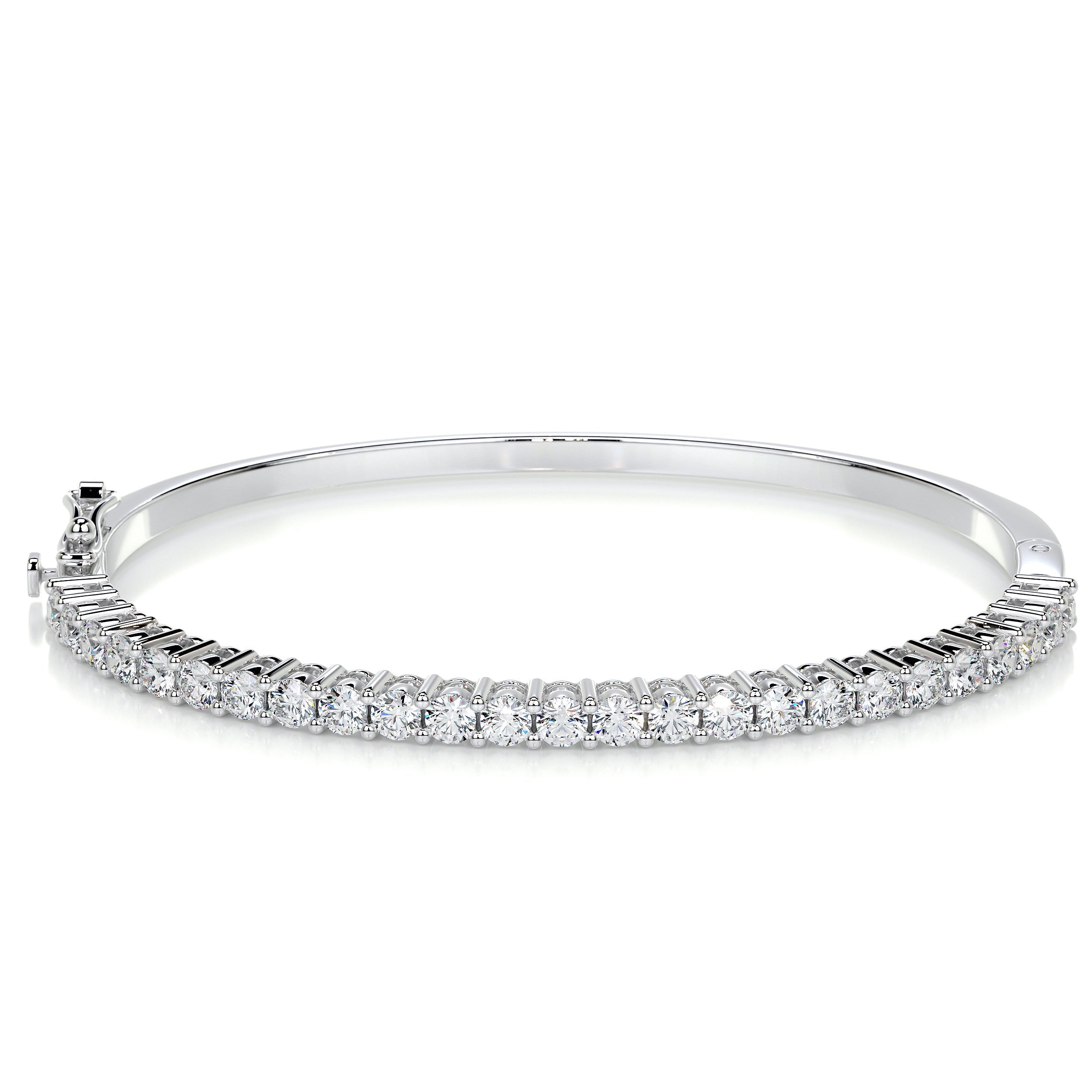 Karla Bangle Lab Grown Diamond Bracelet   (2.5 Carat) -18K White Gold