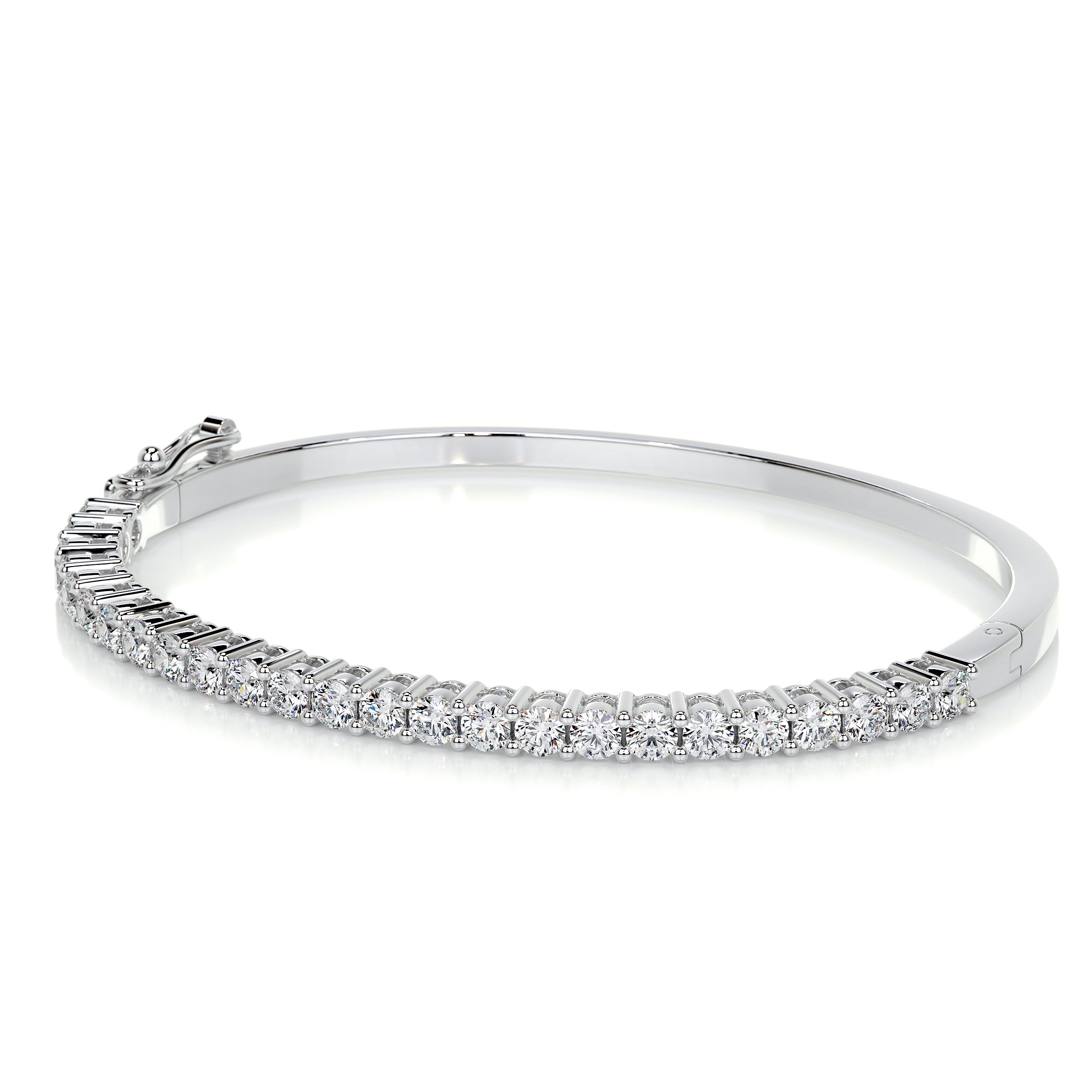 Karla Bangle Diamond Bracelet (2.5 Carat) -14K White Gold