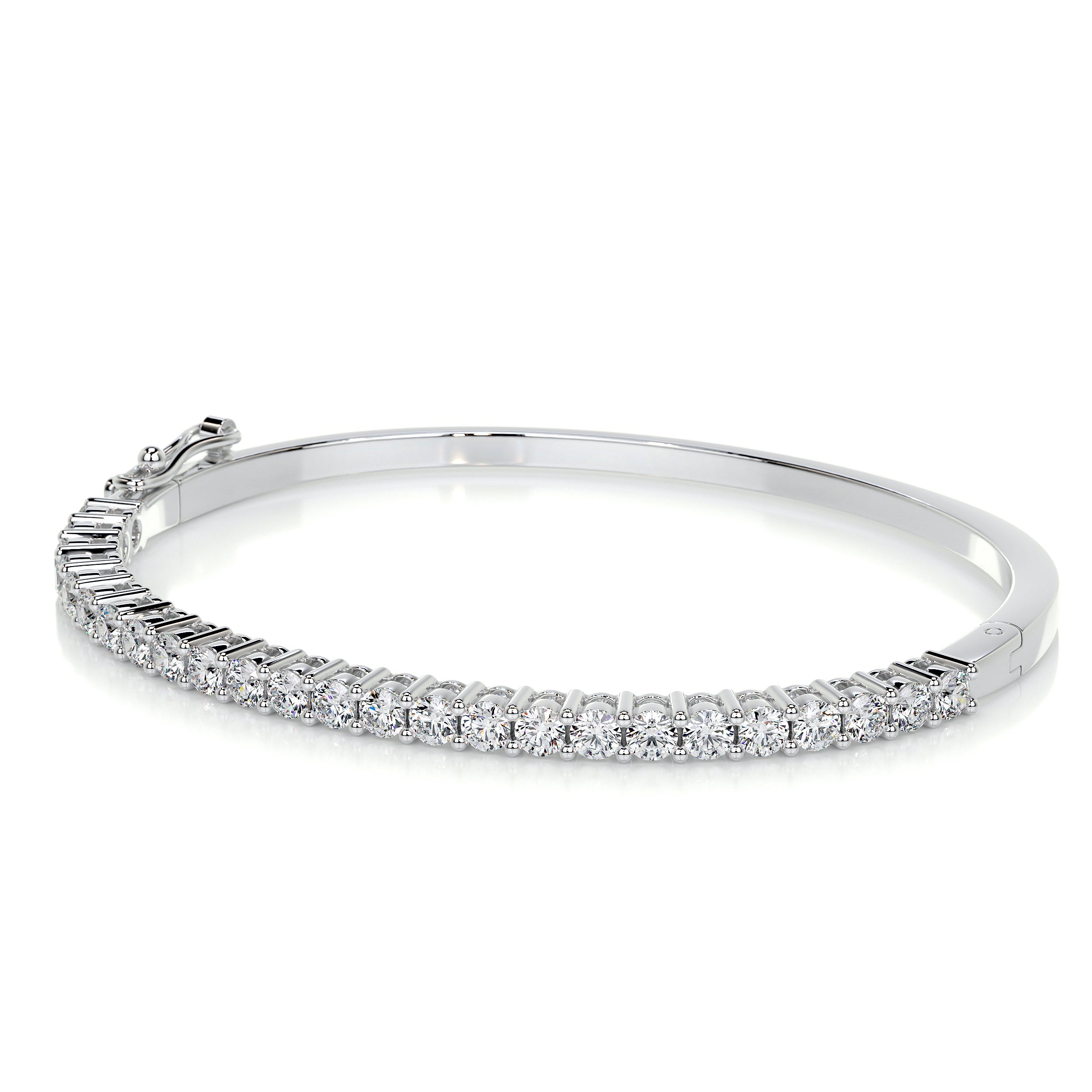 Karla Bangle Diamond Bracelet   (2.5 Carat) -14K White Gold