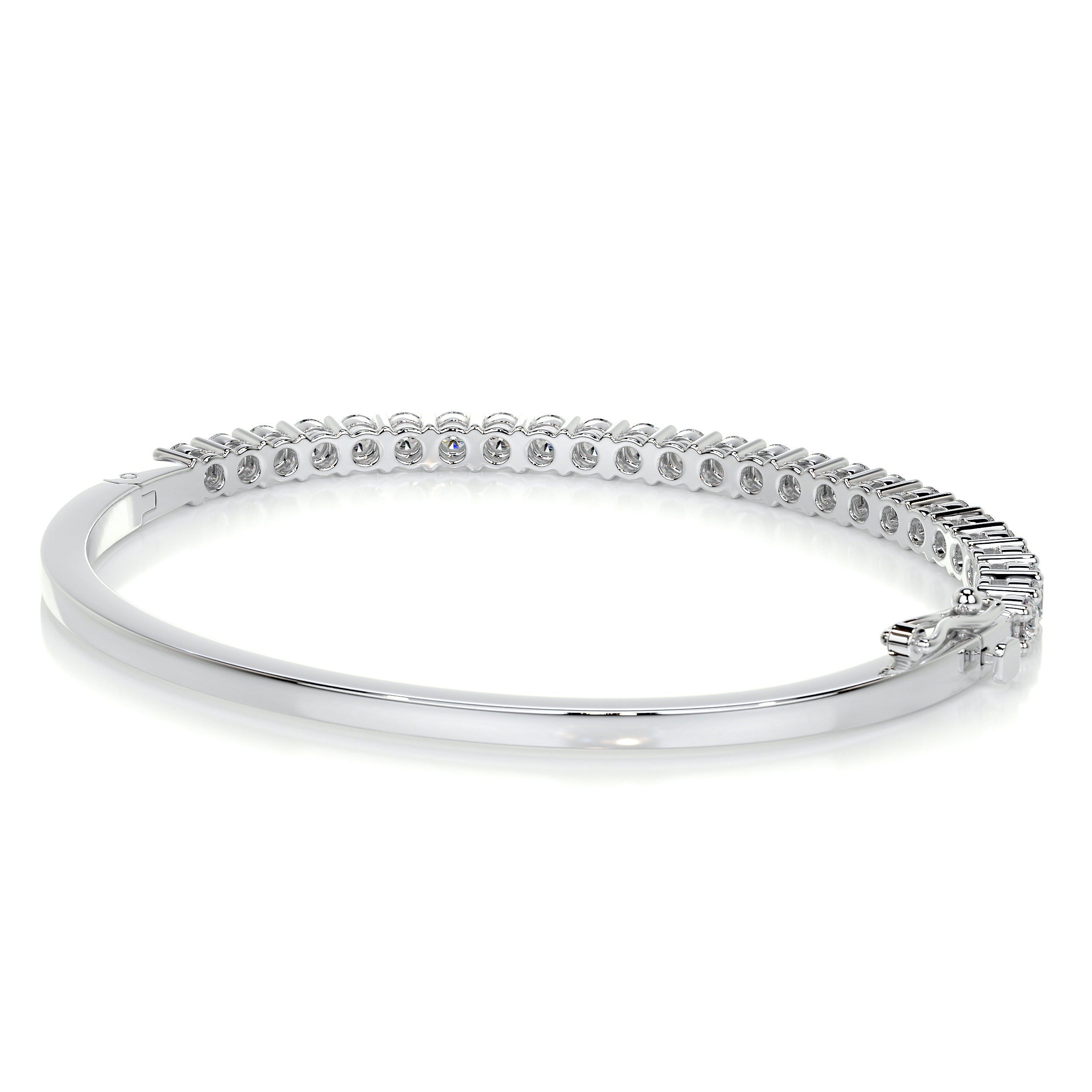 Karla Bangle Diamond Bracelet   (2.5 Carat) -14K White Gold