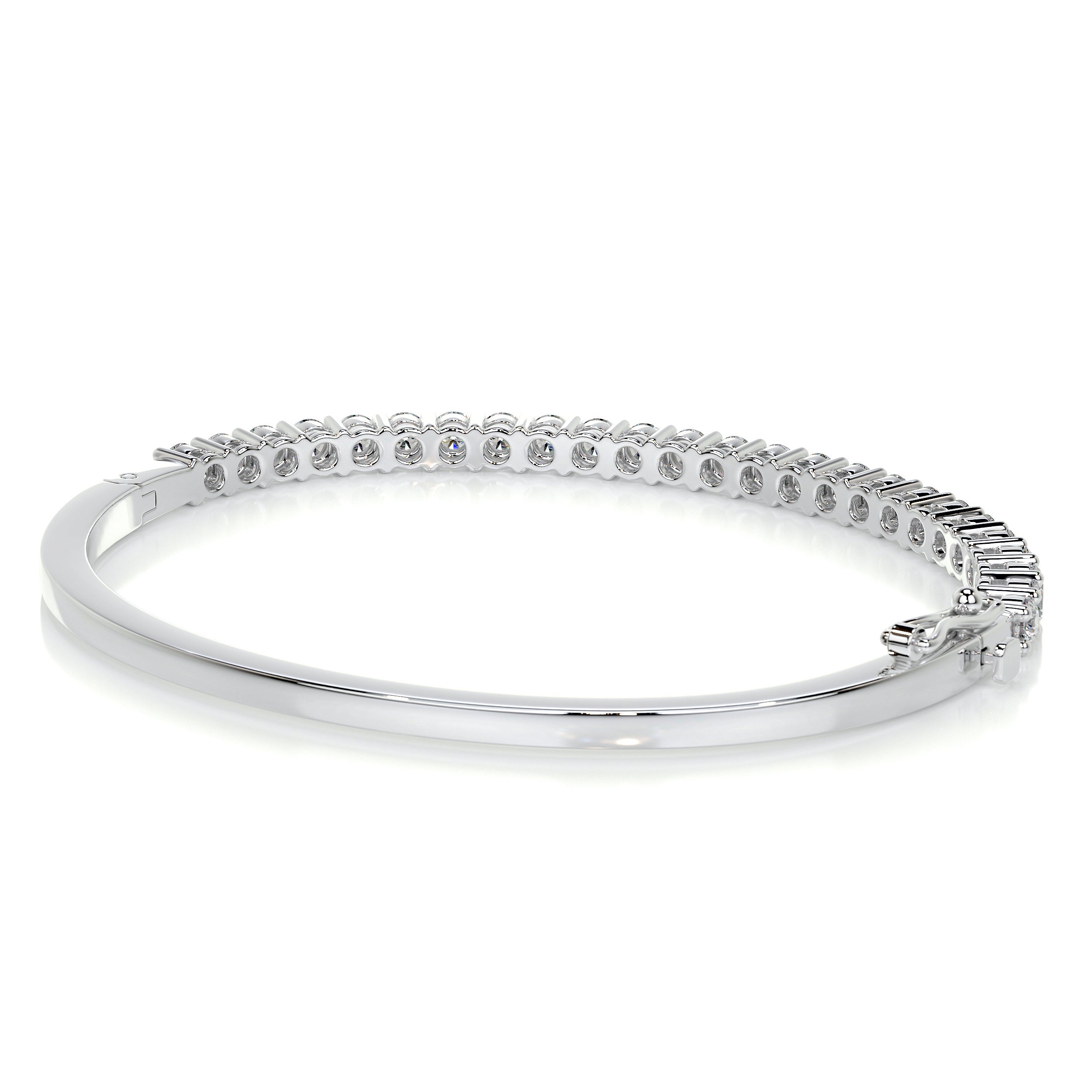 Karla Bangle Diamond Bracelet (2.5 Carat) -14K White Gold