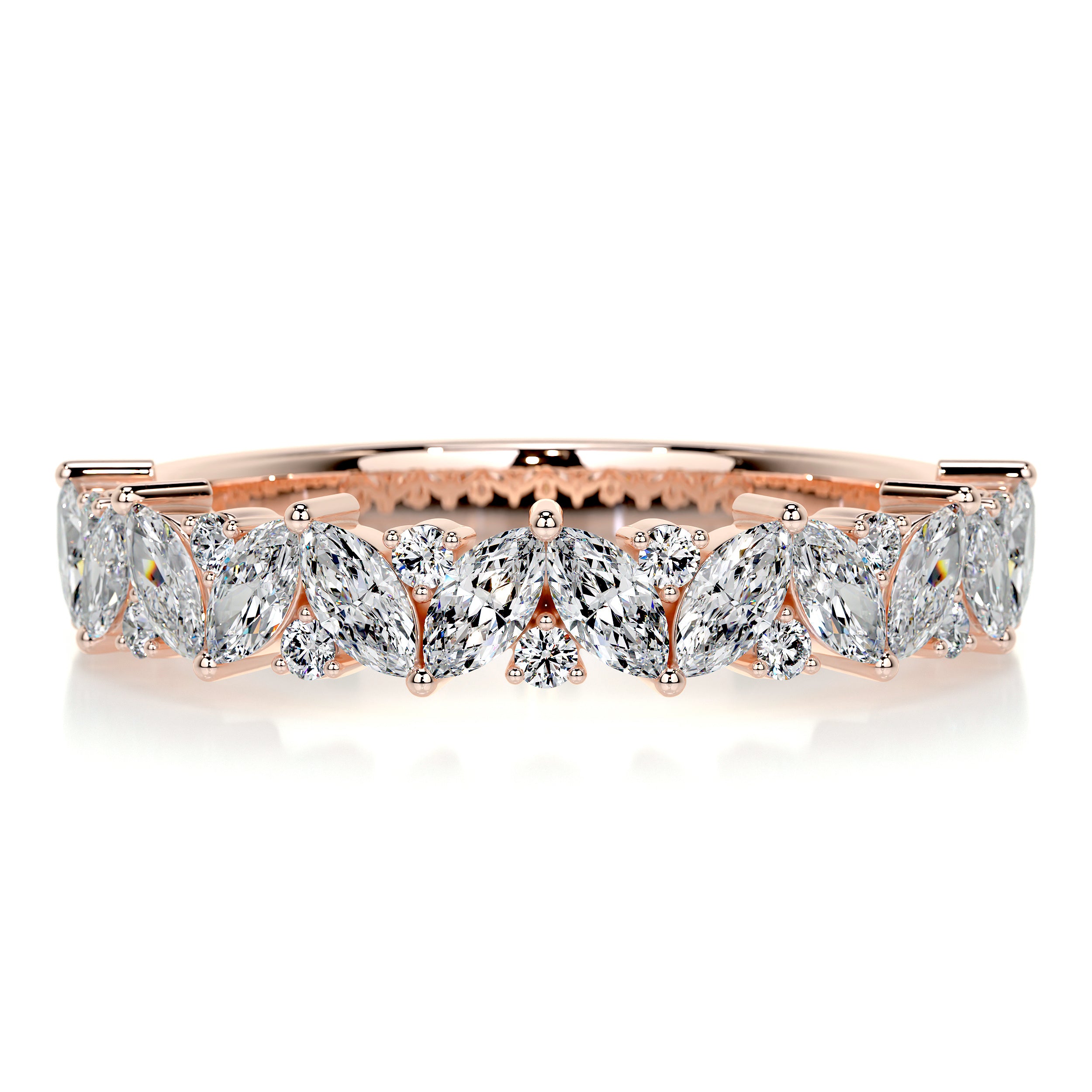 Regina Diamond Wedding Ring   (0.85 Carat) -14K Rose Gold