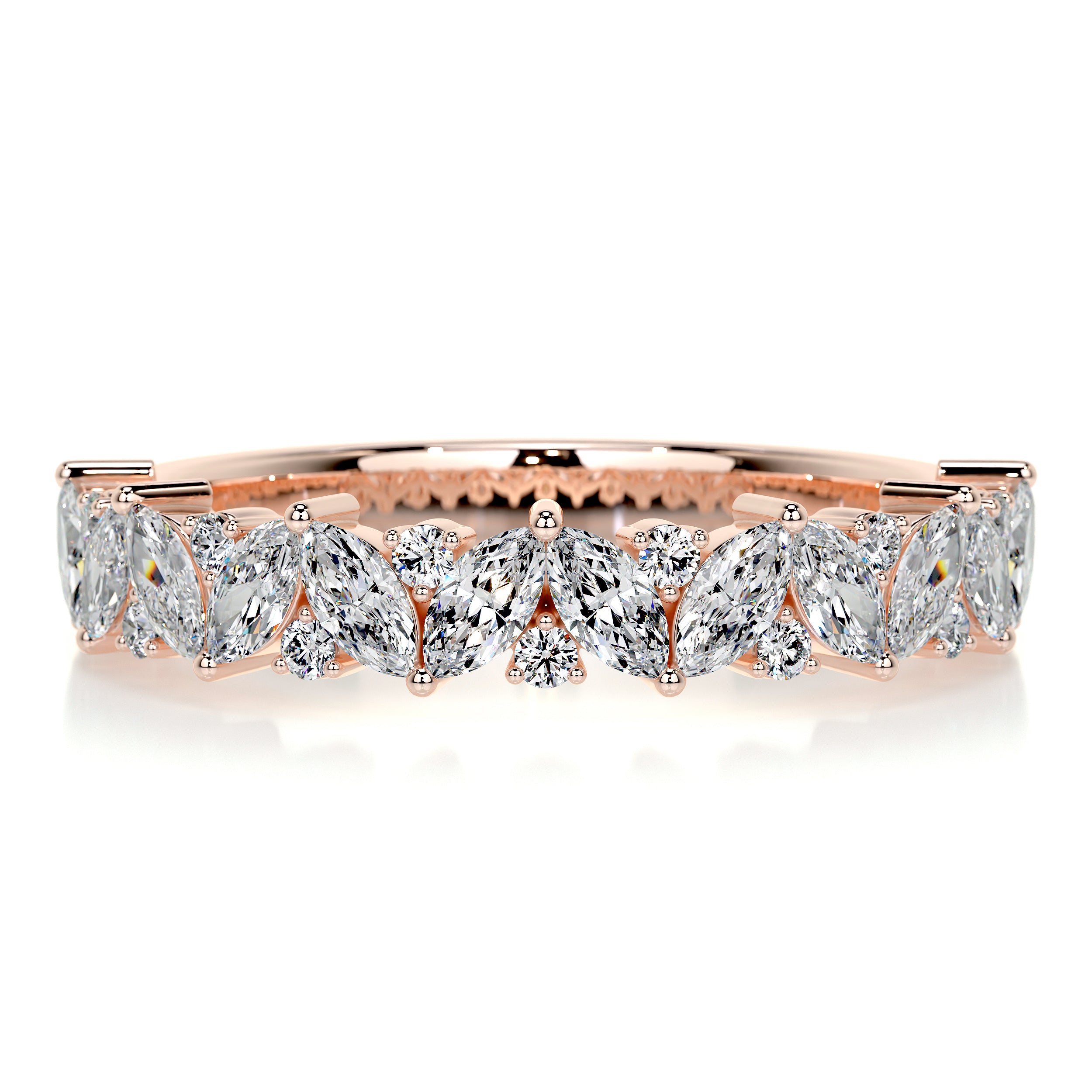 Regina Diamond Wedding Ring (0.85 Carat) -14K Rose Gold