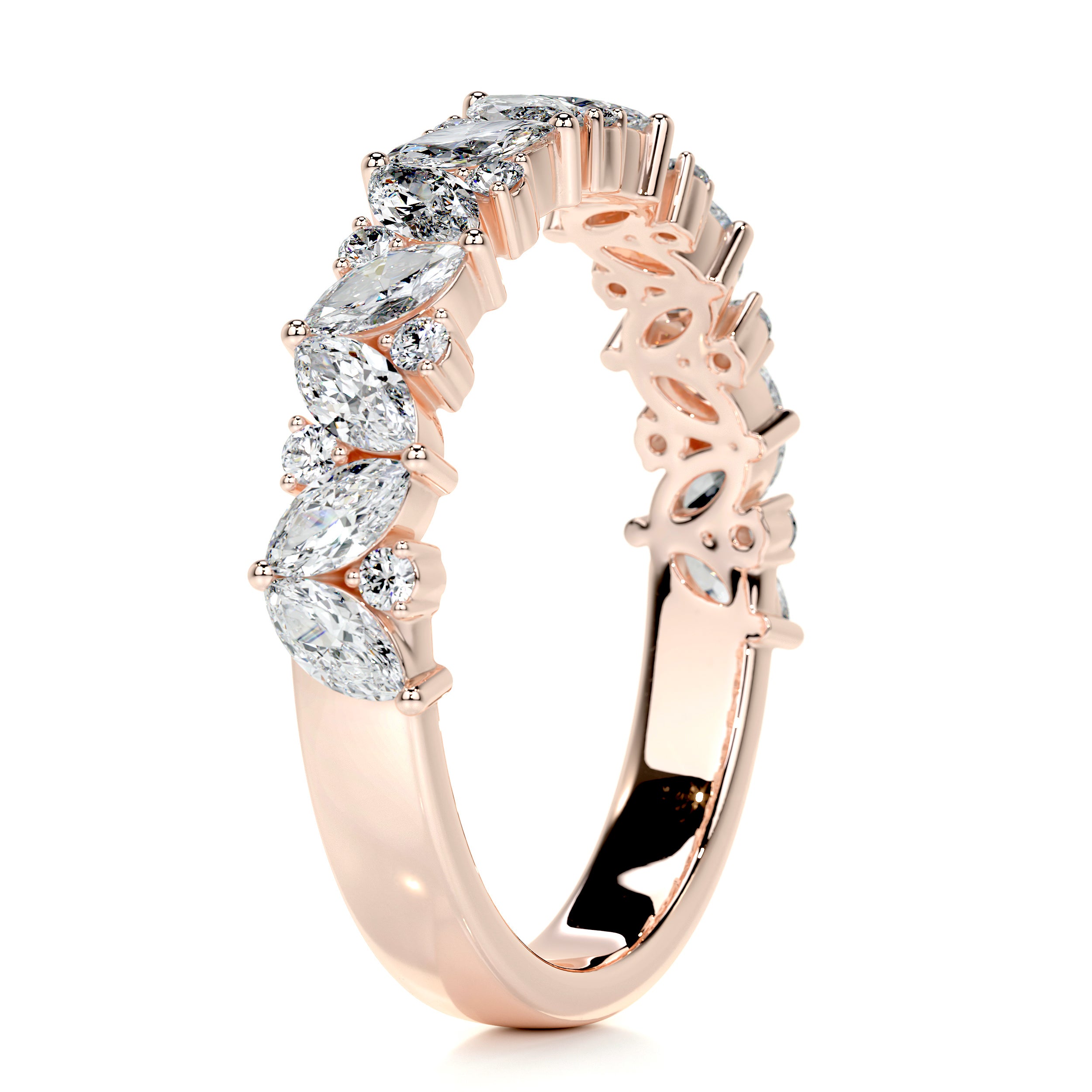 Regina Diamond Wedding Ring   (0.85 Carat) -14K Rose Gold