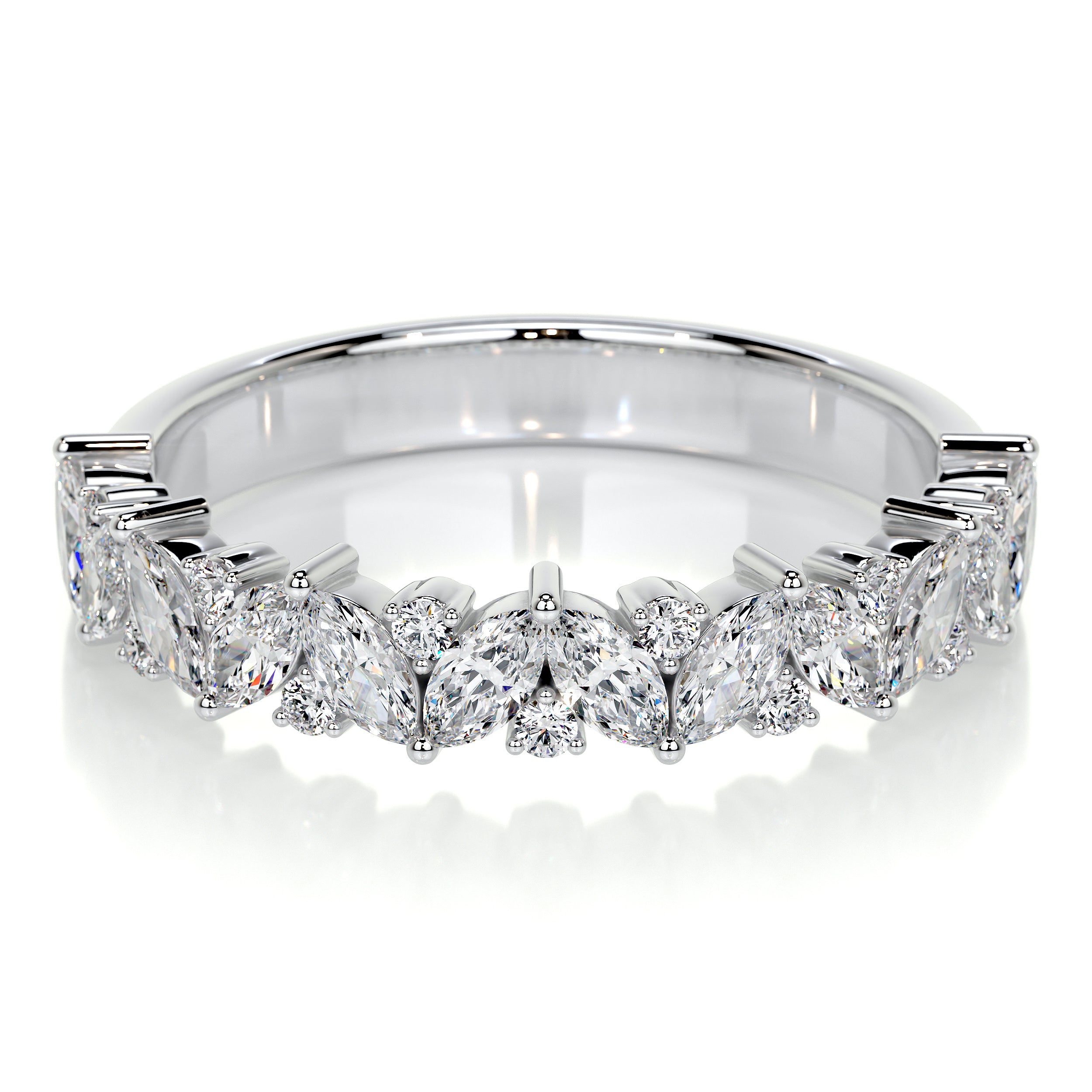 Regina Lab Grown Diamond Wedding Ring   (0.85 Carat) -18K White Gold
