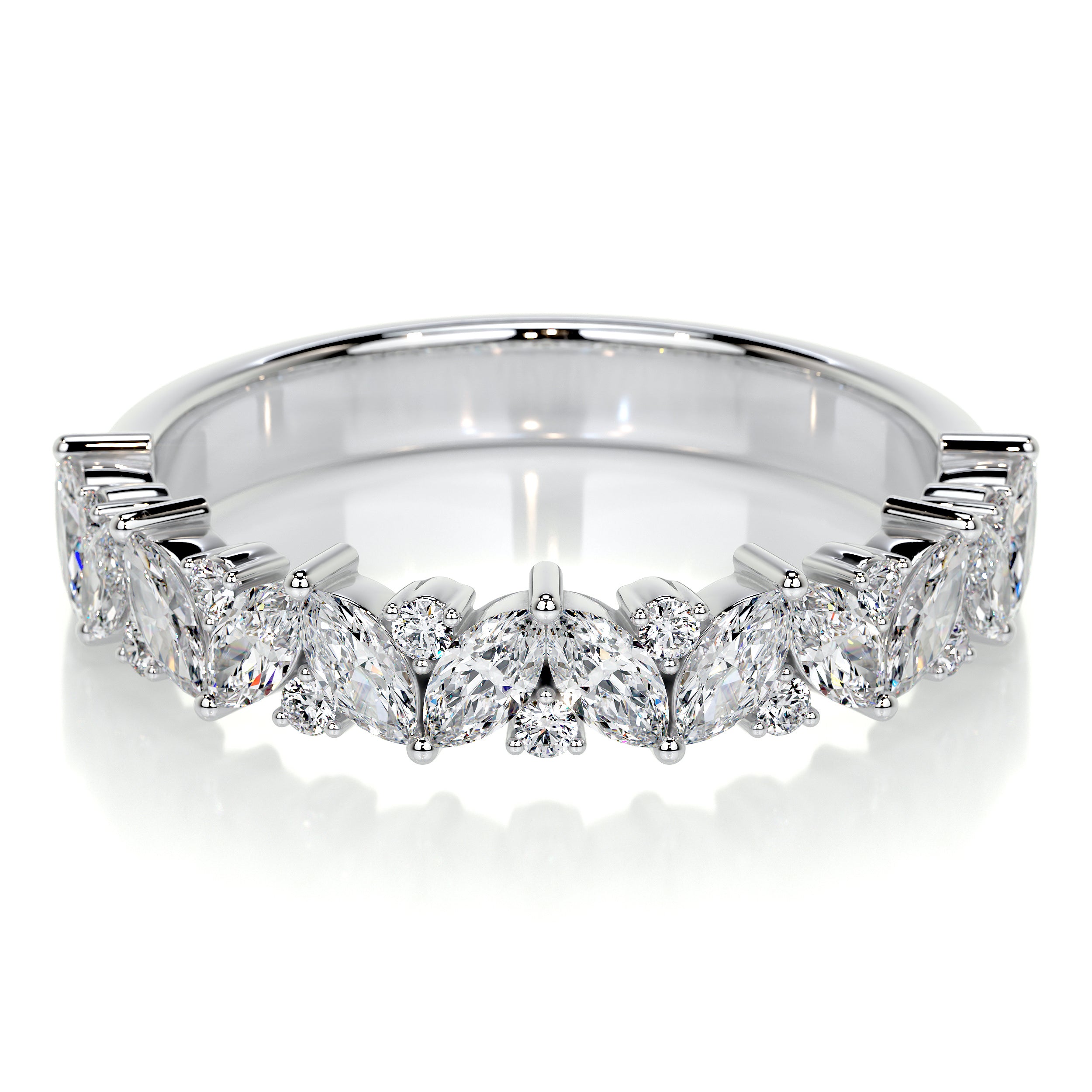 Regina Lab Grown Diamond Wedding Ring (0.85 Carat) -14K White Gold