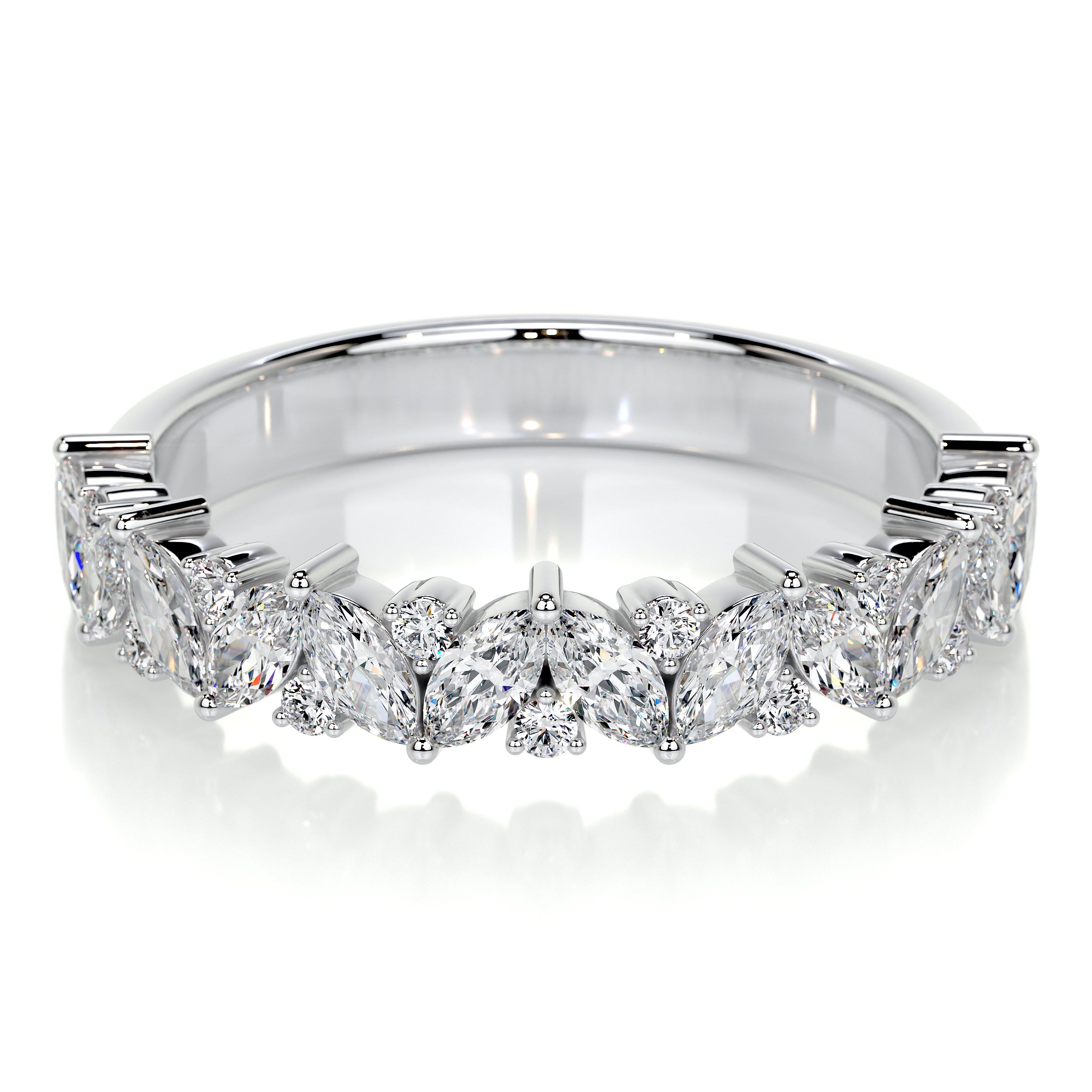 Regina Lab Grown Diamond Wedding Ring   (0.85 Carat) -14K White Gold