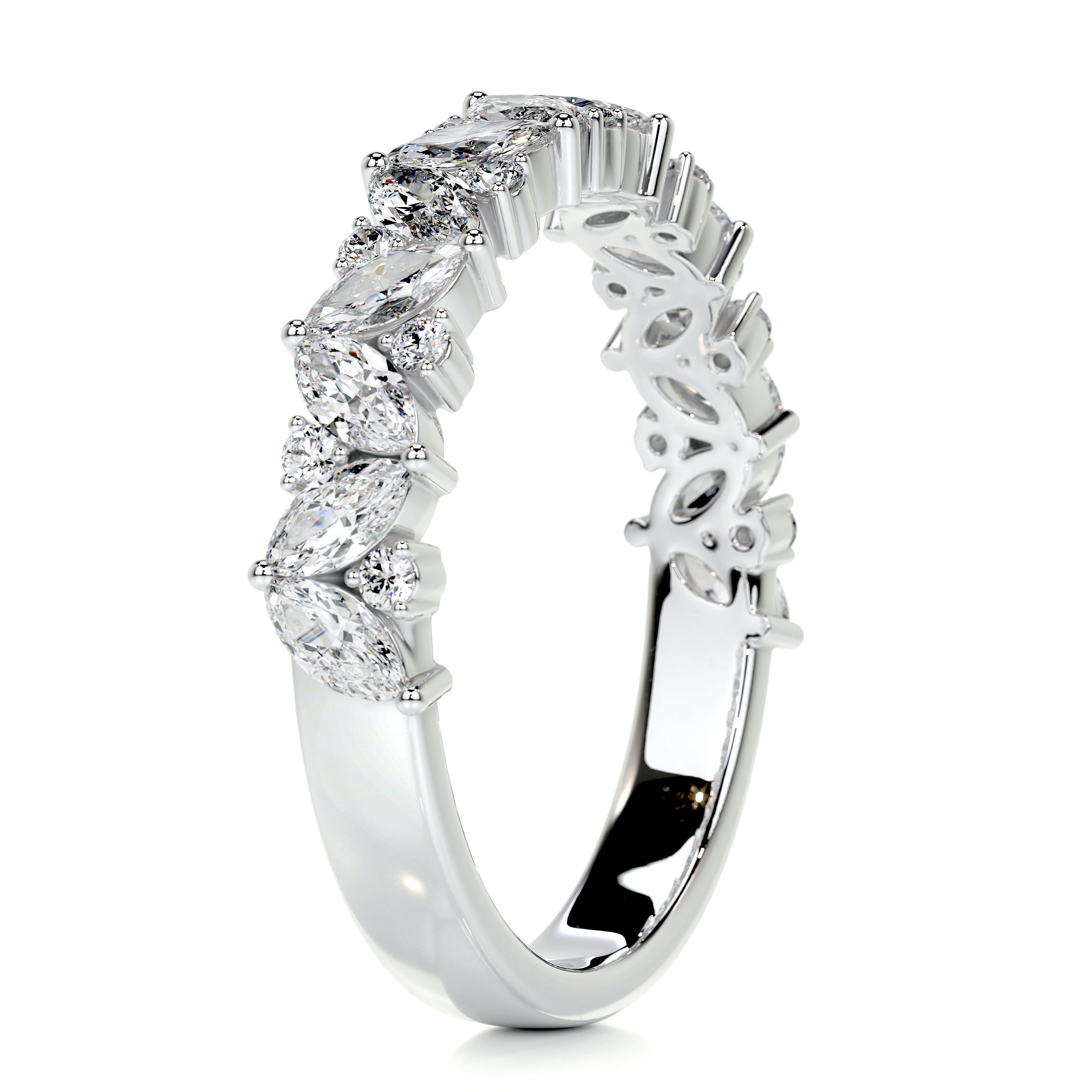 Regina Diamond Wedding Ring (0.85 Carat) -14K White Gold