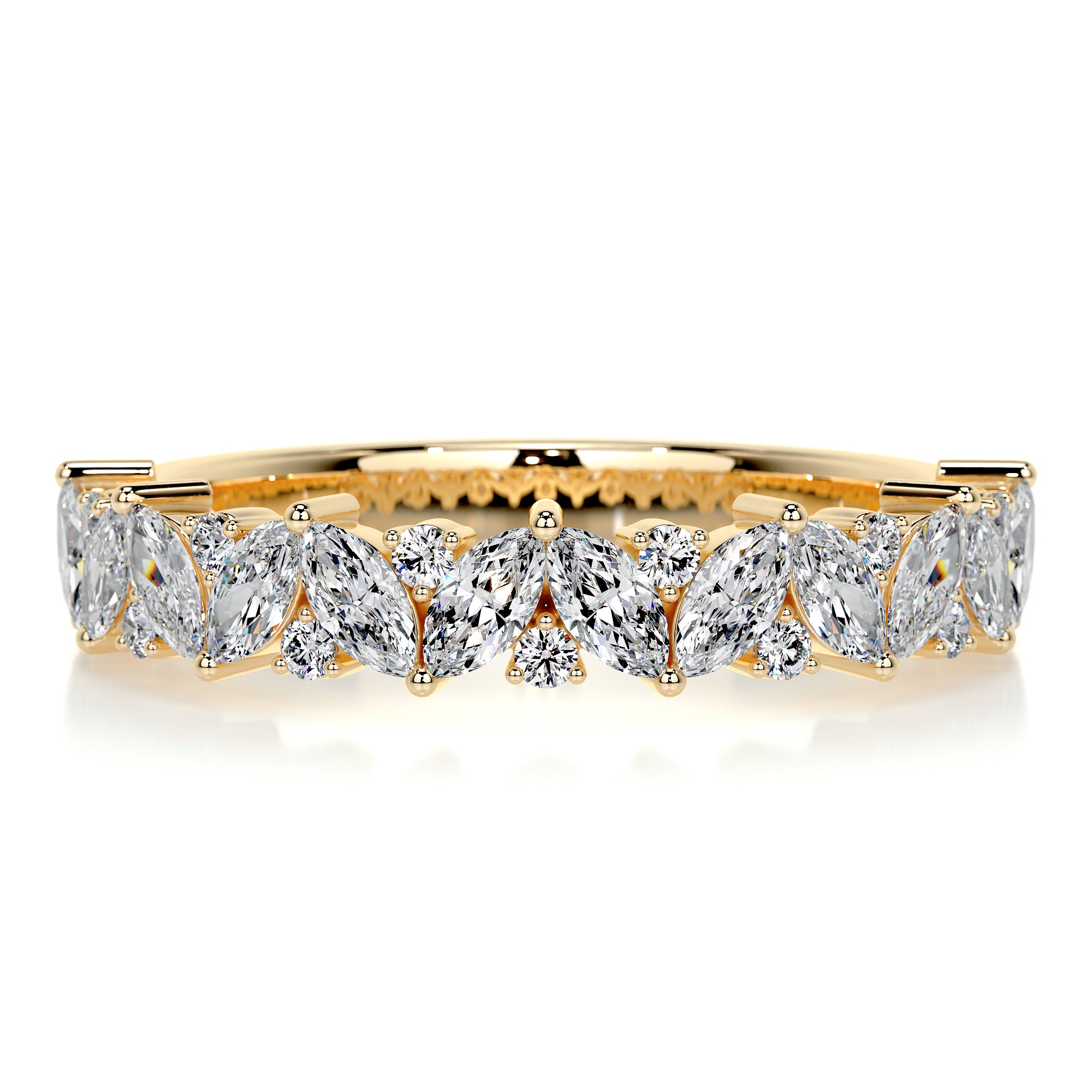 Regina Diamond Wedding Ring (0.85 Carat) -18K Yellow Gold