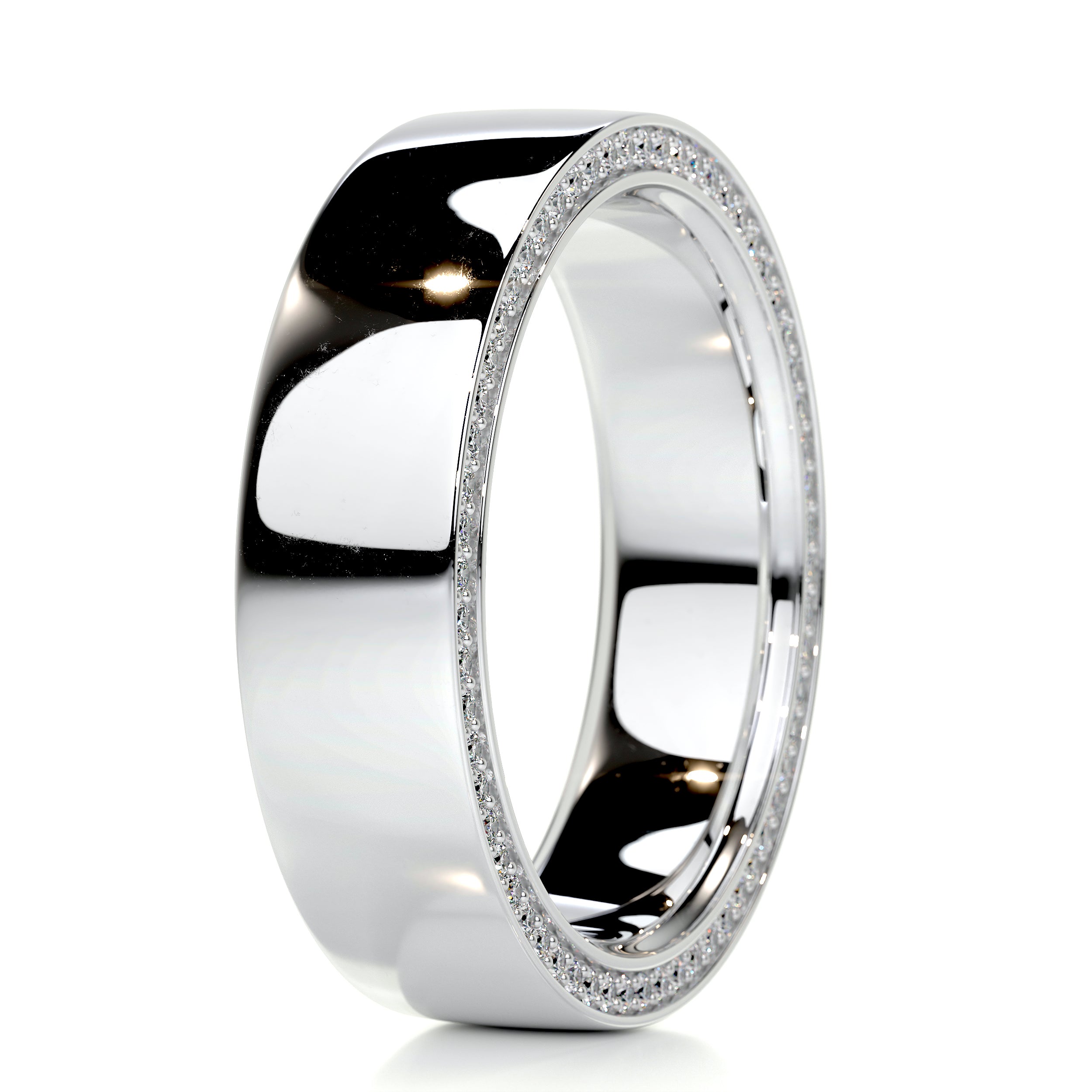 Greg Men's Diamond Wedding Band   (0.50 Carat) -14K White Gold