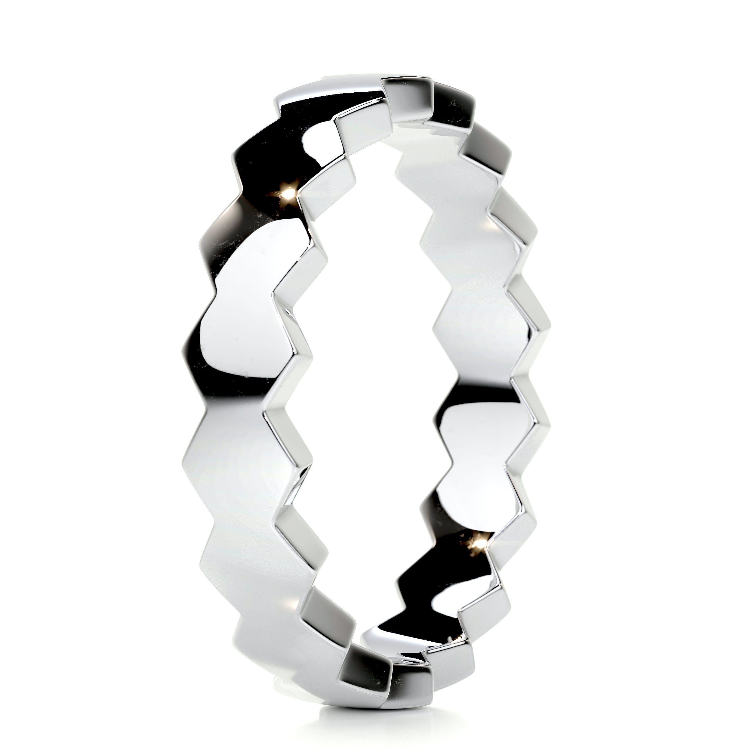 Gilles Men's Wedding Band -14K White Gold