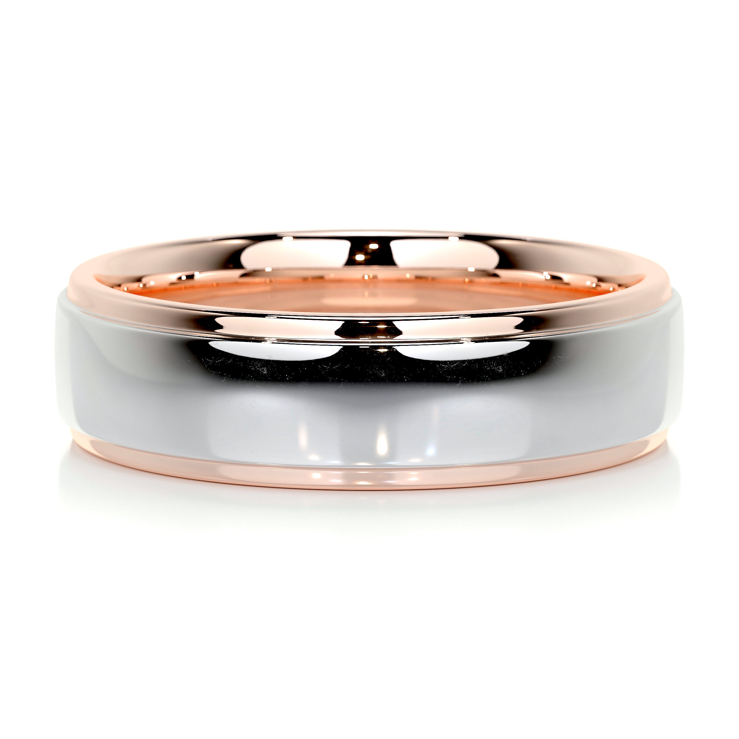 Pierre Men's Wedding Band -14K Rose Gold