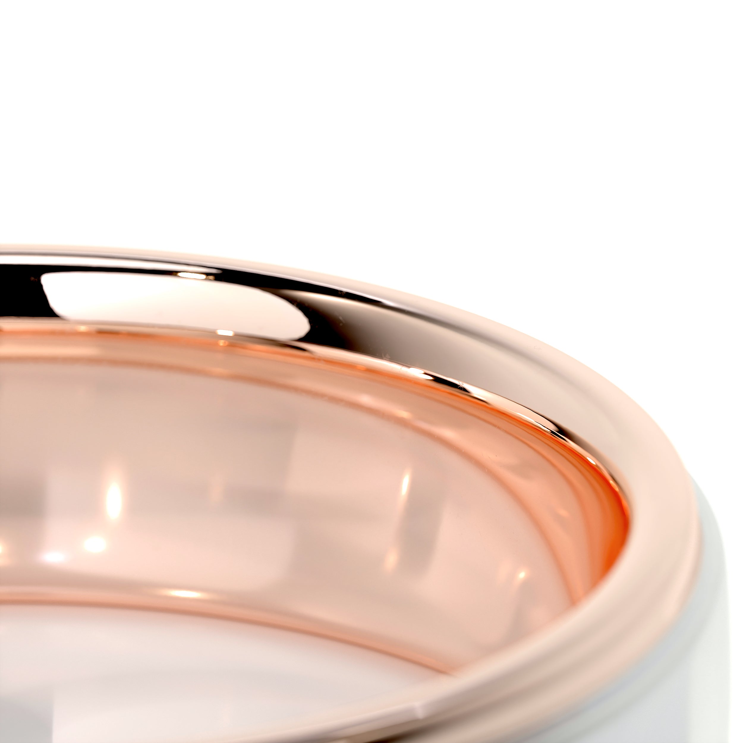 Pierre Men's Wedding Band -14K Rose Gold
