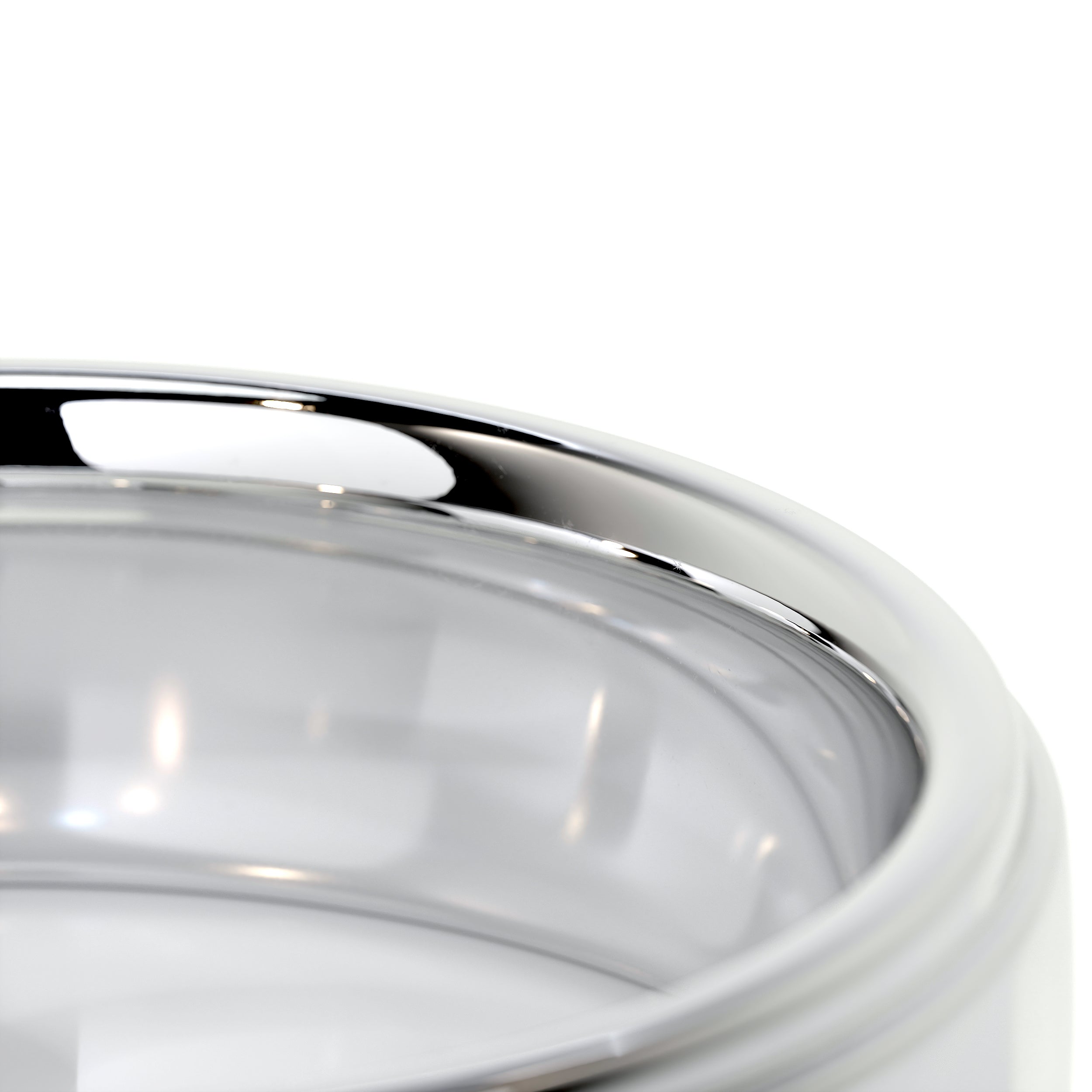 Pierre Men's Wedding Band -18K White Gold