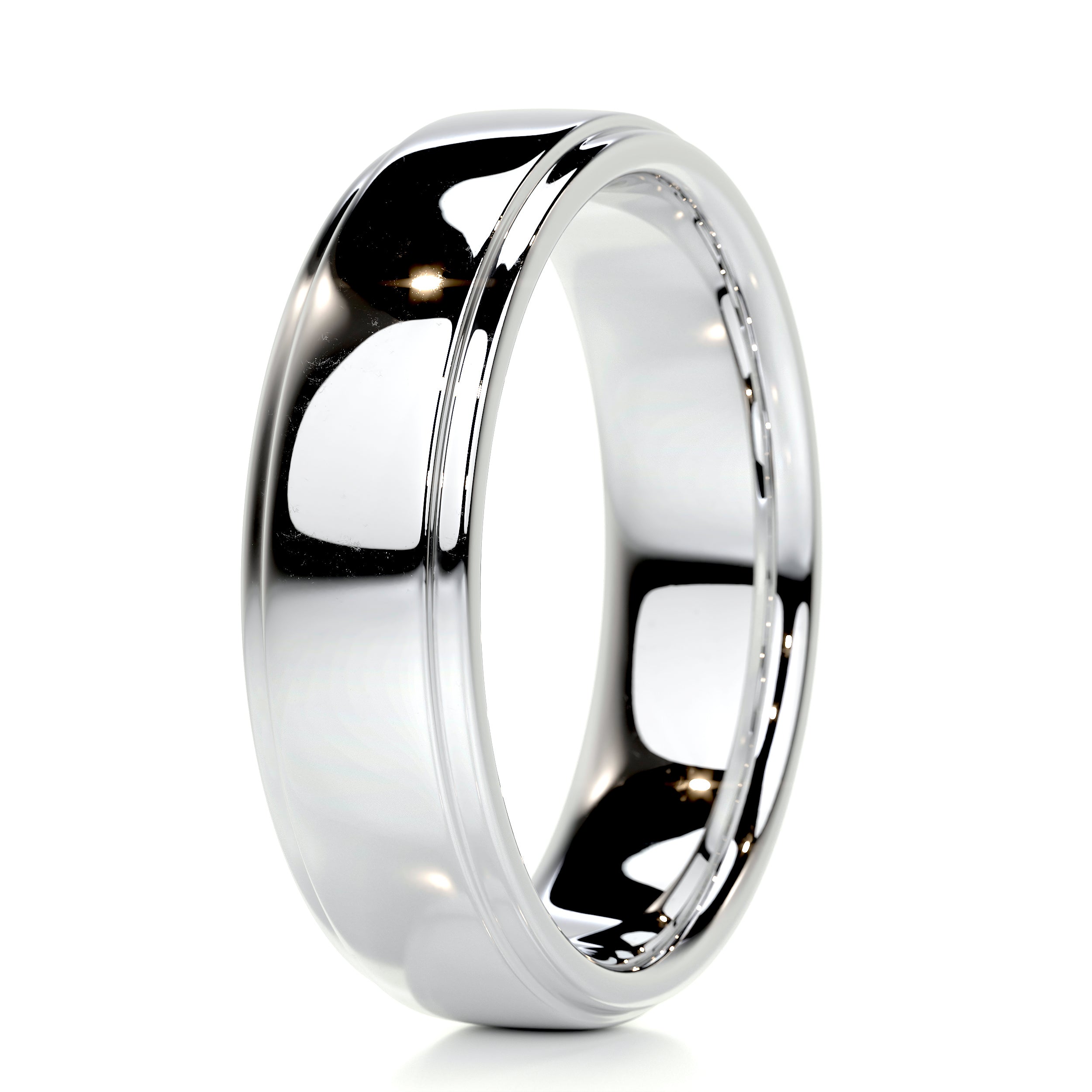 Pierre Men's Wedding Band -14K White Gold