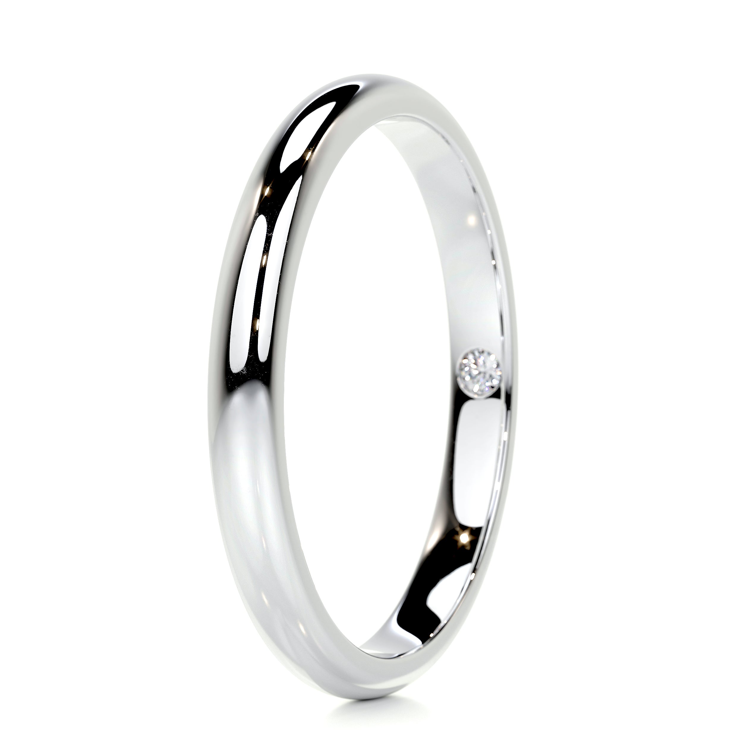 Max Men's Diamond Wedding Band (0.02 Carat) -14K White Gold