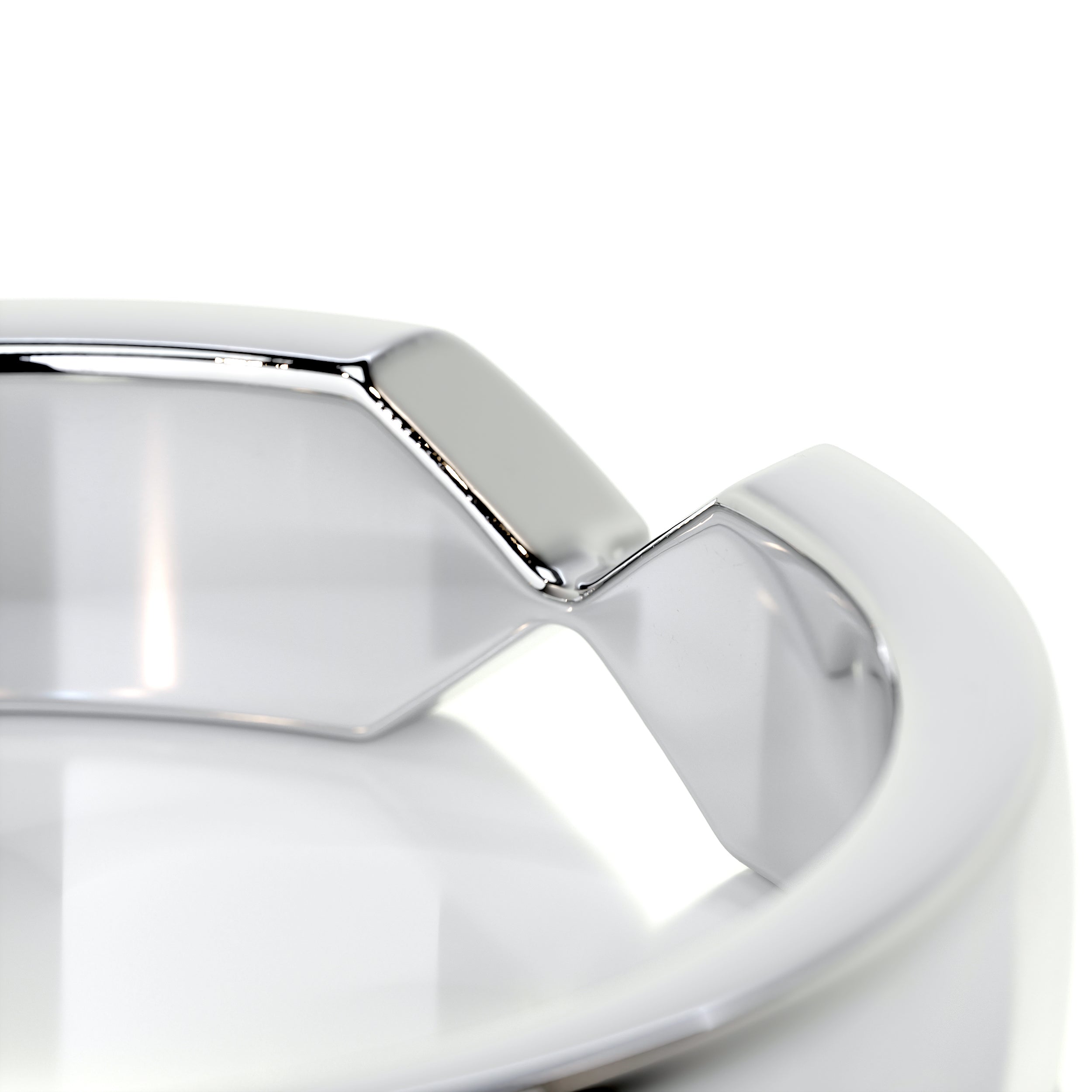 David Men's Wedding Band -14K White Gold