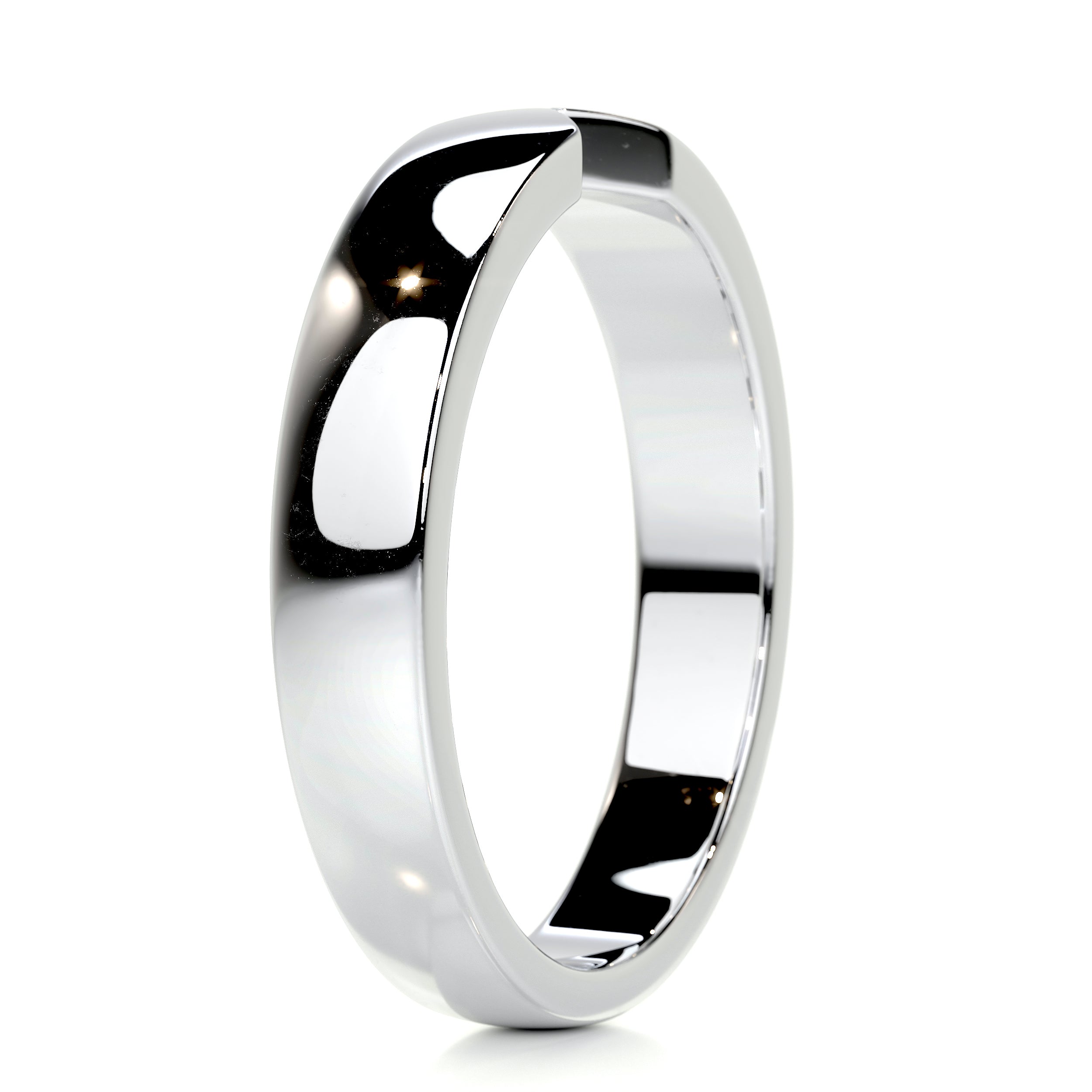 David Men's Wedding Band -14K White Gold