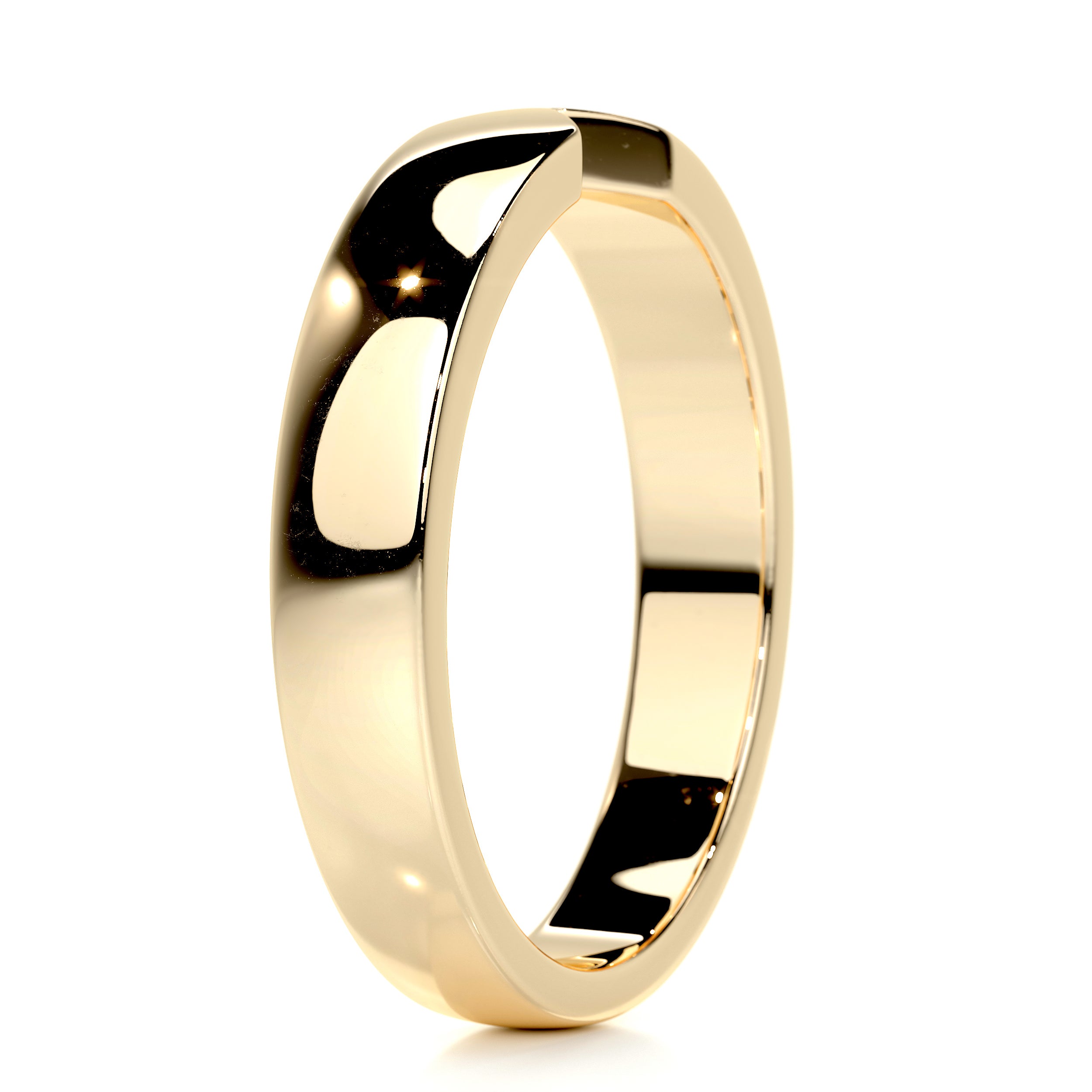 David Men's Wedding Band -18K Yellow Gold
