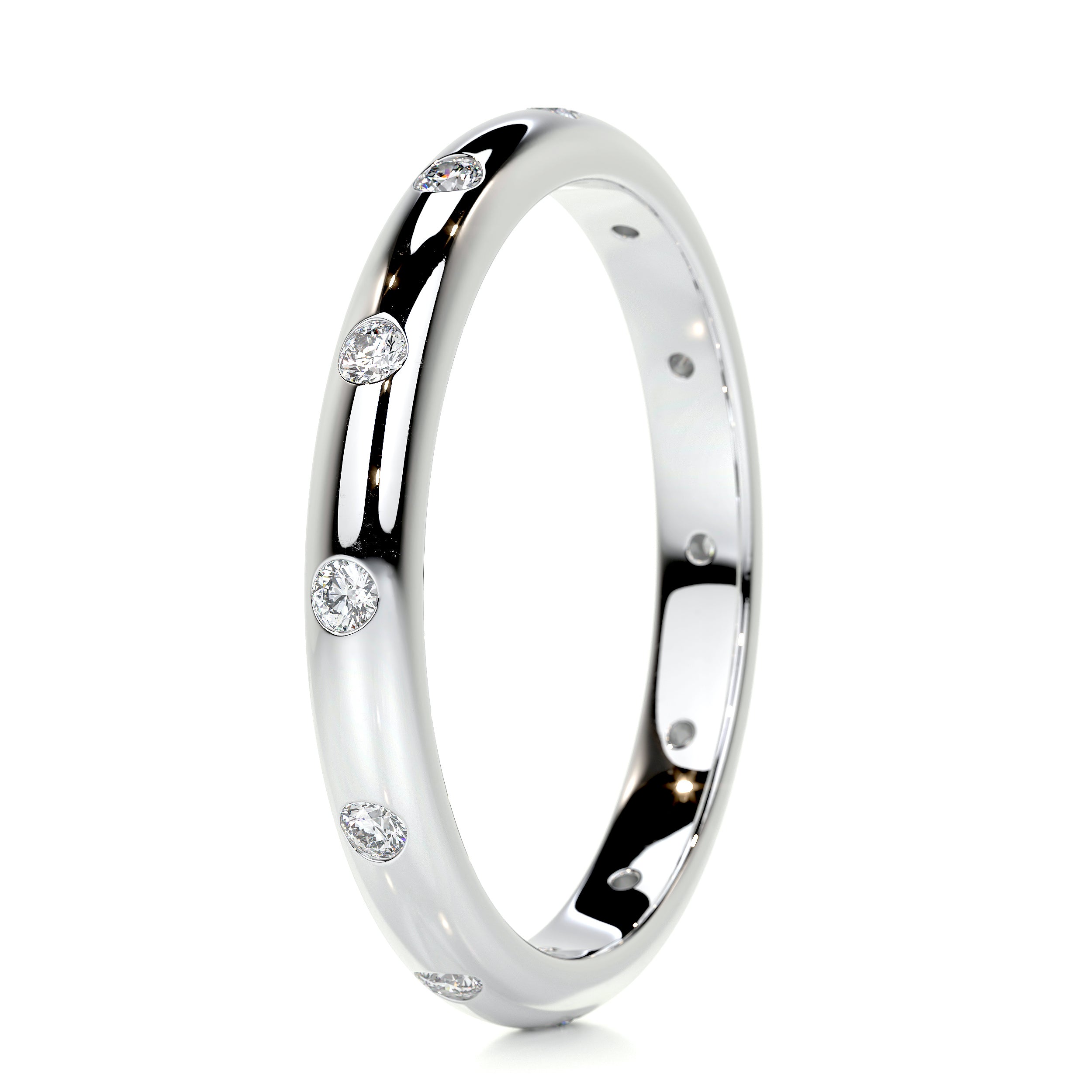 Jenni Men's Diamond Wedding Band (0.20 Carat) -18K White Gold