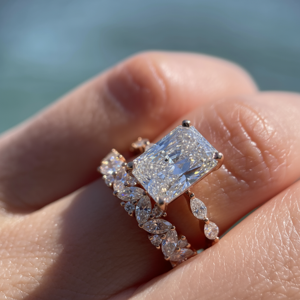 Regina Diamond Wedding Ring (0.85 Carat) -14K Rose Gold