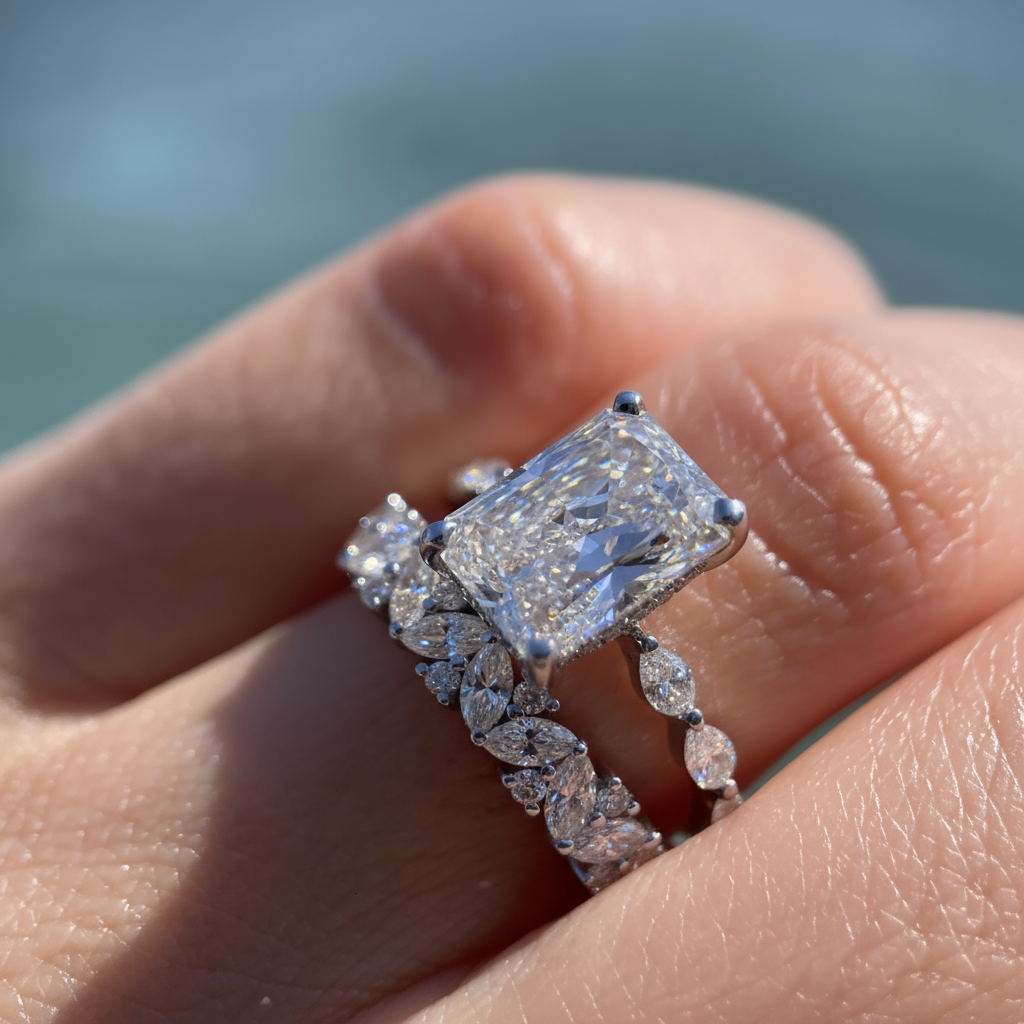 Regina Diamond Wedding Ring (0.85 Carat) -14K White Gold