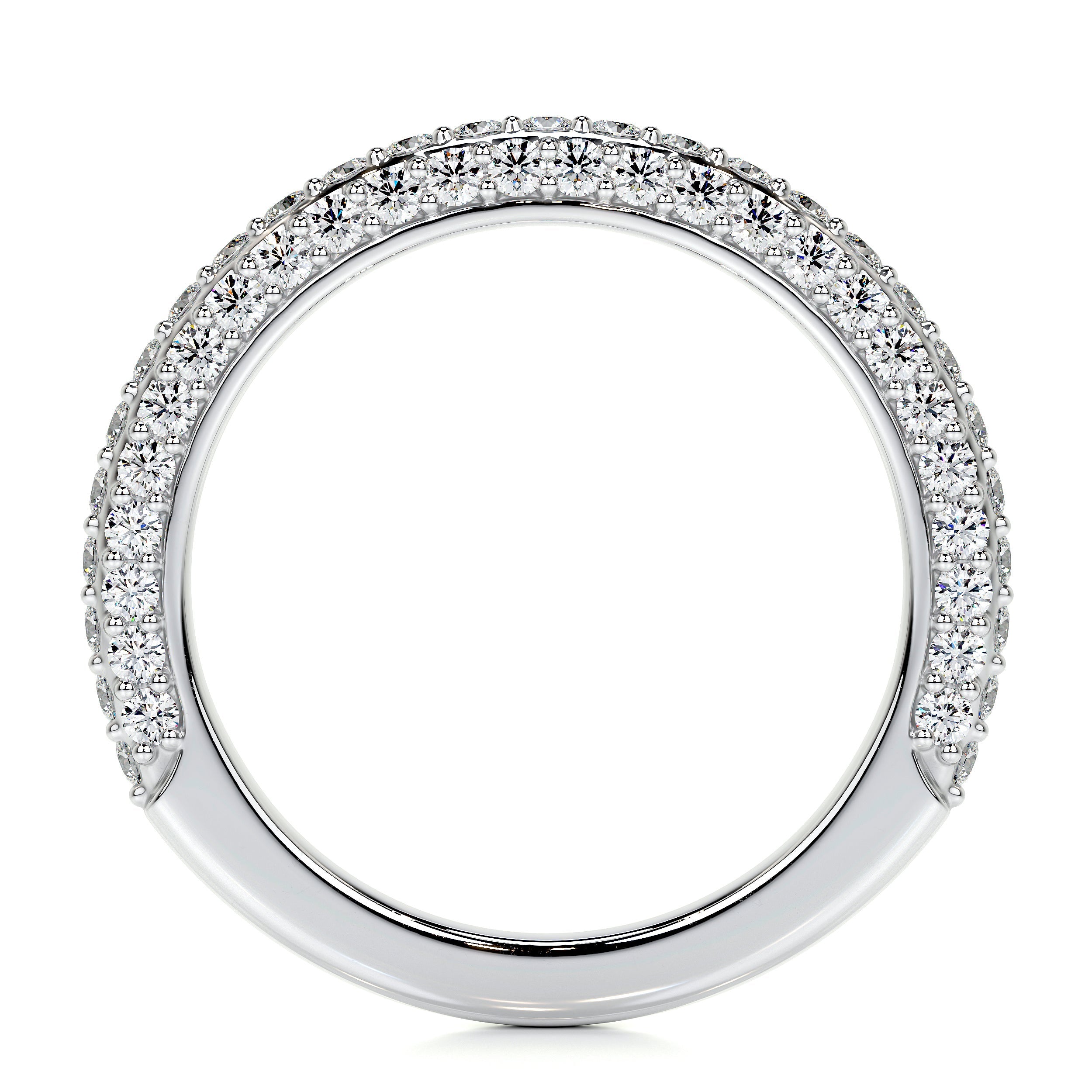 Anastasia Lab Grown Pave Diamond Wedding Ring (0.75 Carat) -14K White Gold (RTS)