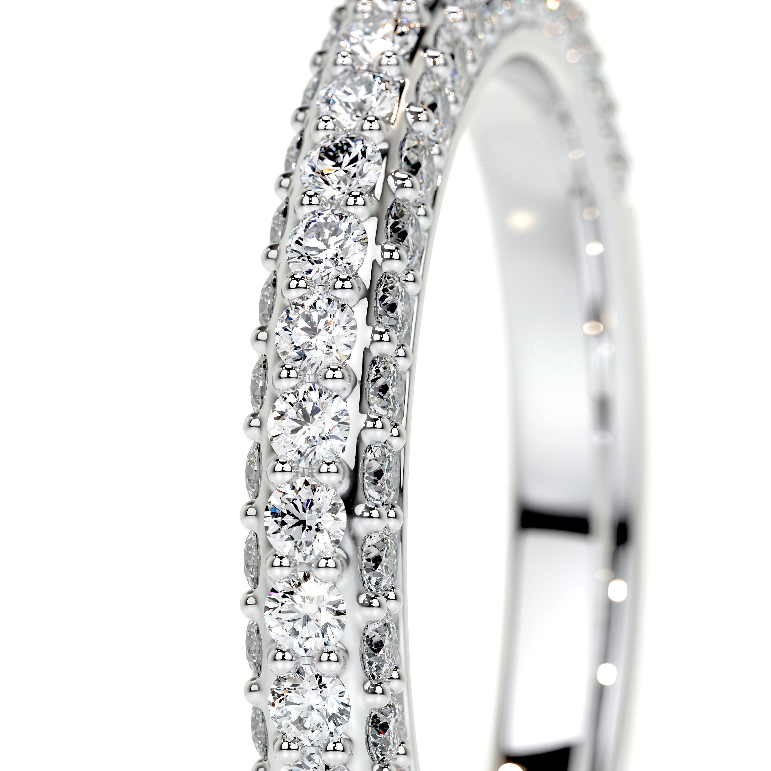 Anastasia Lab Grown Pave Diamond Wedding Ring (0.75 Carat) -14K White Gold (RTS)