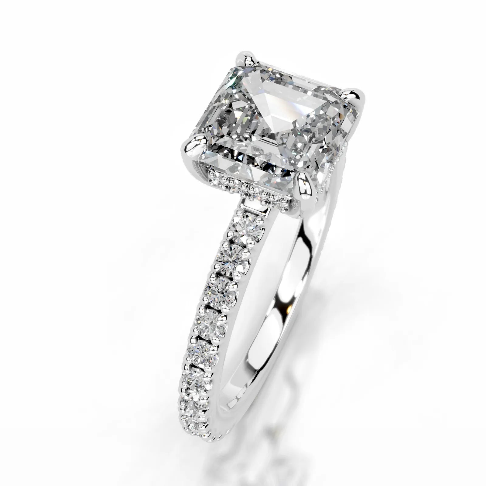 Luna Lab Grown Diamond Ring Asscher -14K White Gold