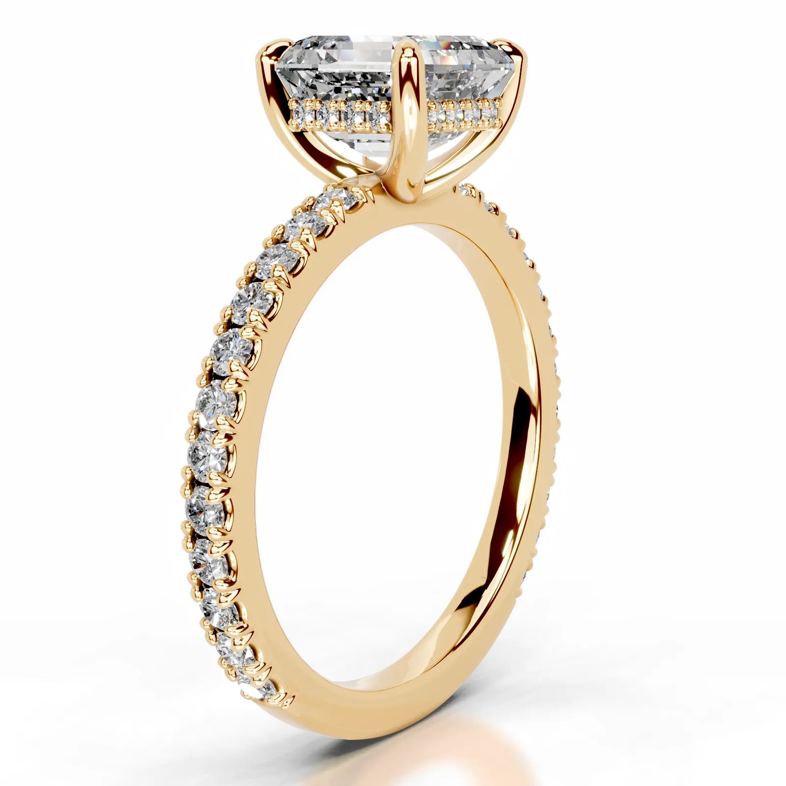 Luna Lab Grown Diamond Ring Asscher -18K Yellow Gold