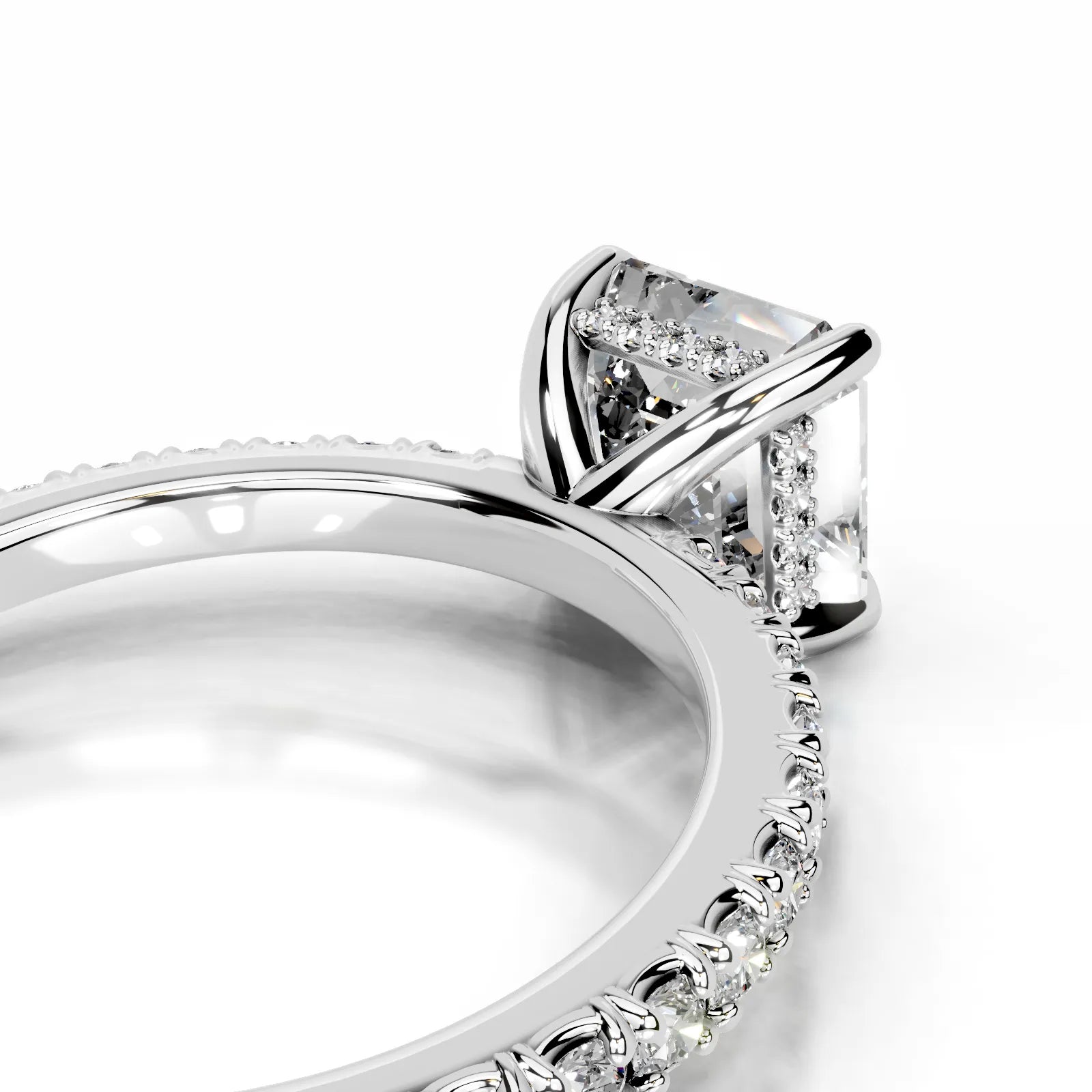 Luna Lab Grown Diamond Ring Asscher -14K White Gold