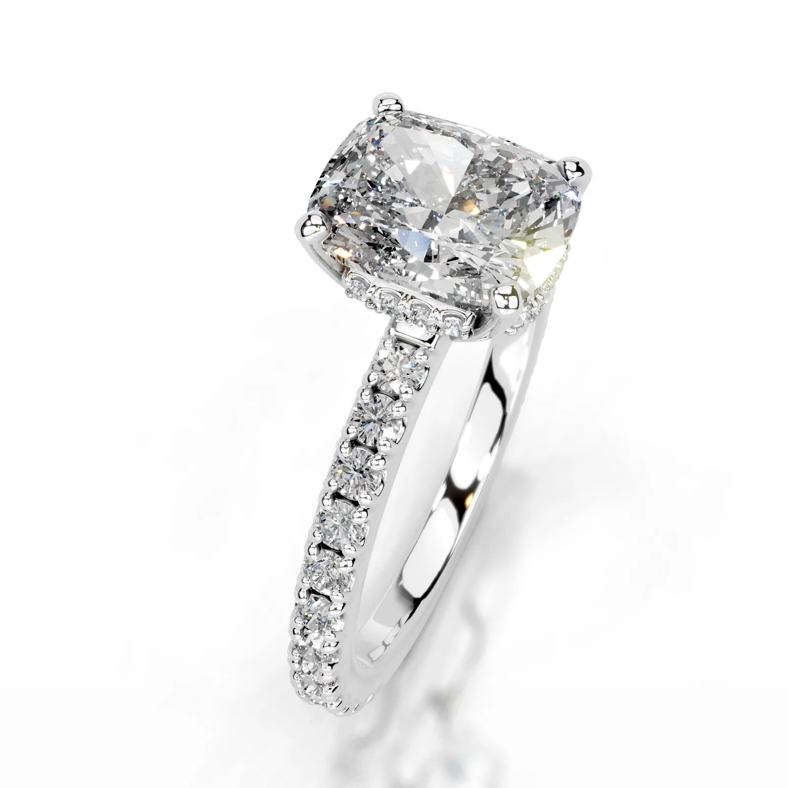 Luna Lab Grown Diamond Ring Elongated Cushion -14K White Gold