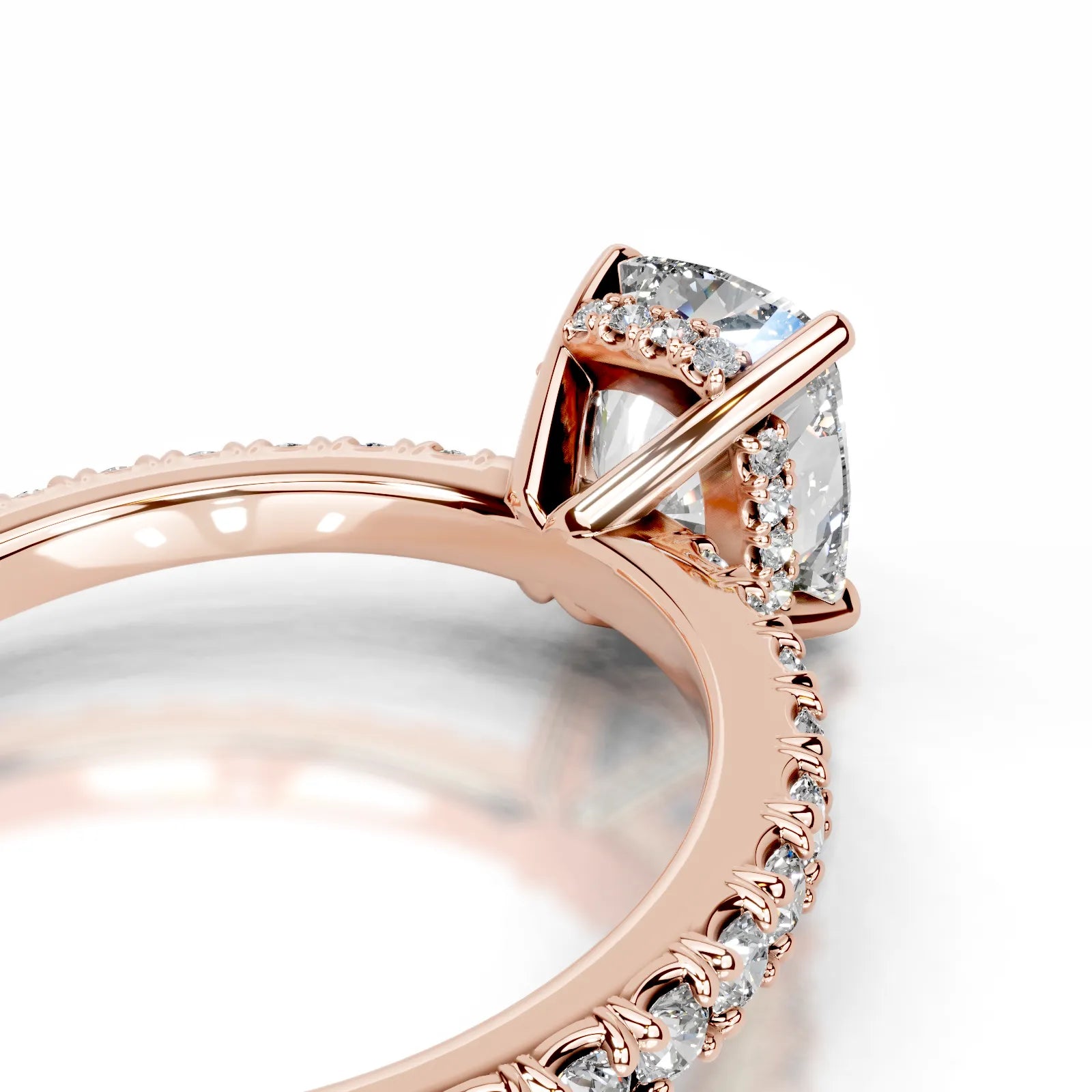 Luna Lab Grown Diamond Ring Elongated Cushion -14K Rose Gold