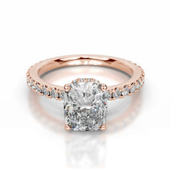 Luna Lab Grown Diamond Ring Elongated Cushion -14K Rose Gold