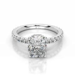 Luna Lab Grown Diamond Ring Elongated Cushion -14K White Gold