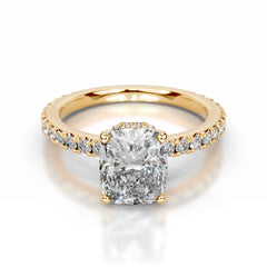 Luna Lab Grown Diamond Ring Elongated Cushion -18K Yellow Gold