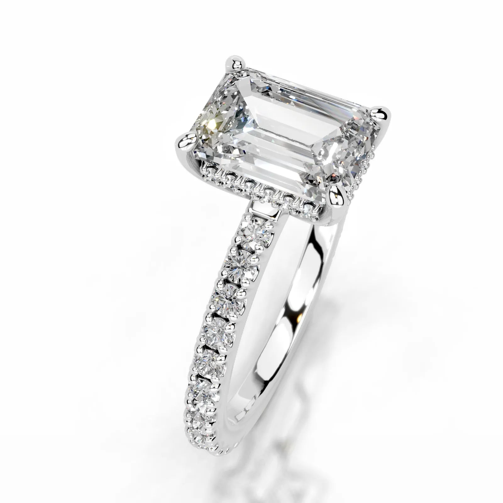 Luna Lab Grown Diamond Ring Emerald -14K White Gold