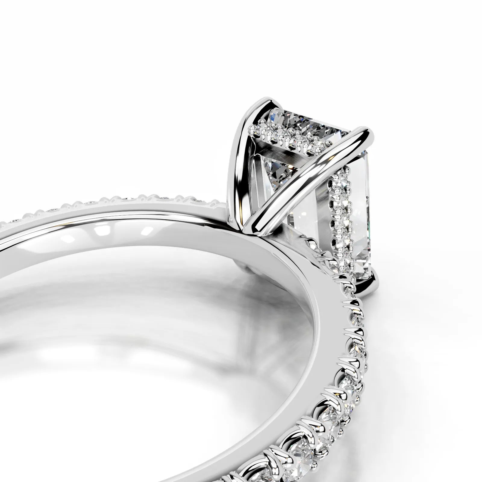 Luna Lab Grown Diamond Ring Emerald -14K White Gold