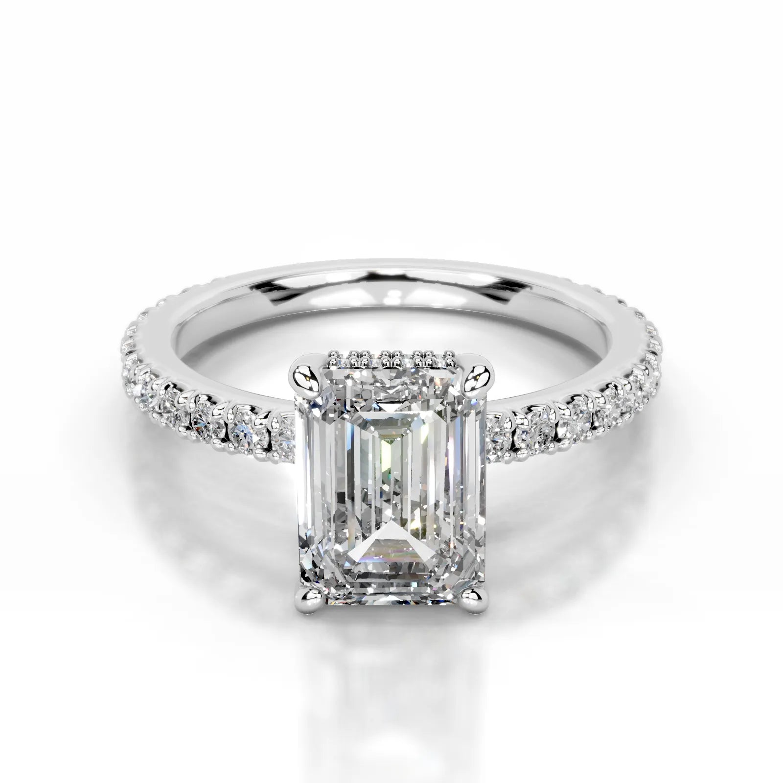 Luna Lab Grown Diamond Ring Emerald -14K White Gold