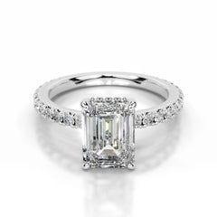 Luna Lab Grown Diamond Ring Emerald -14K White Gold