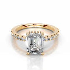 Luna Lab Grown Diamond Ring Emerald -18K Yellow Gold