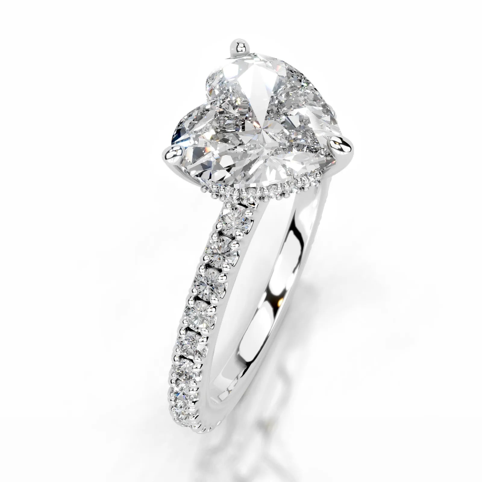 Luna Lab Grown Diamond Ring Heart -14K White Gold